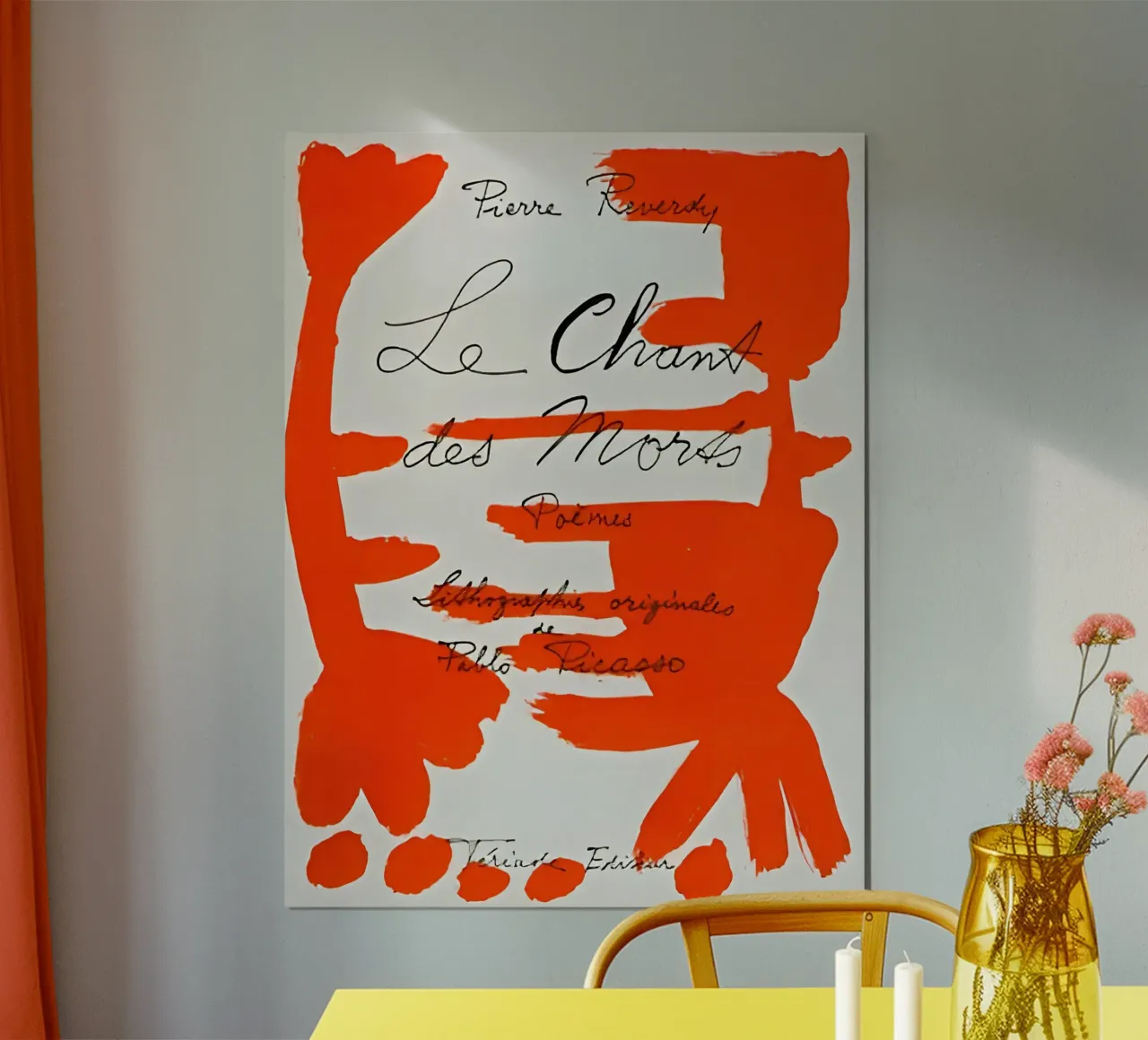 Picasso Le Chant des Morts Orange Abstract Print Poster von homdeco