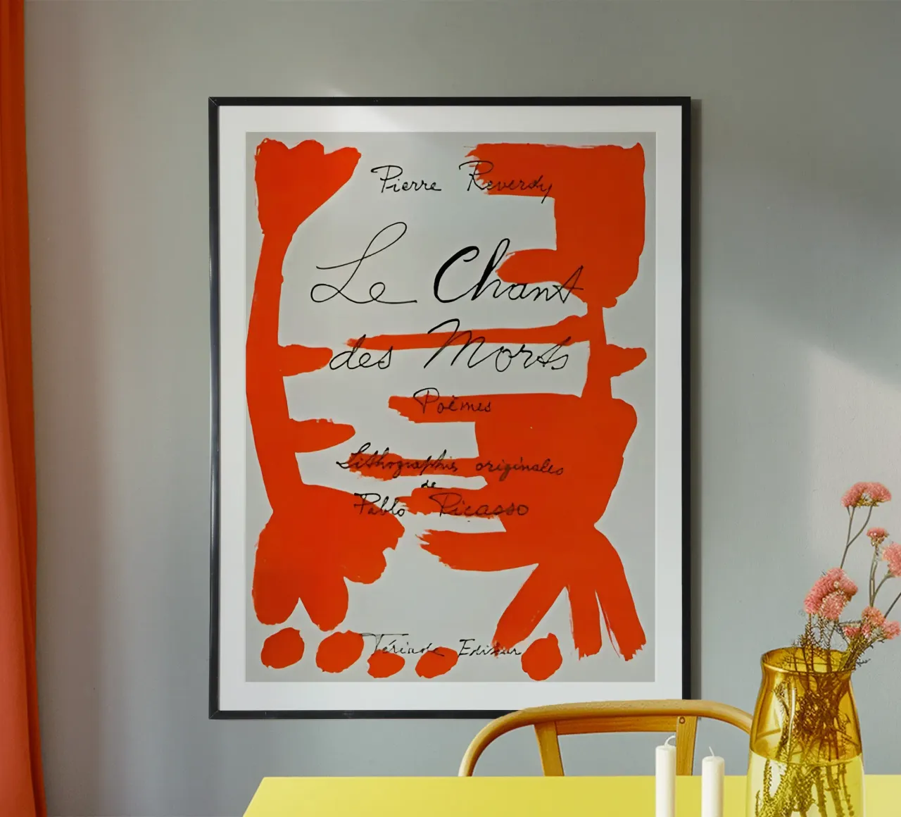 Picasso Le Chant des Morts Orange Abstract Print Poster von homdeco