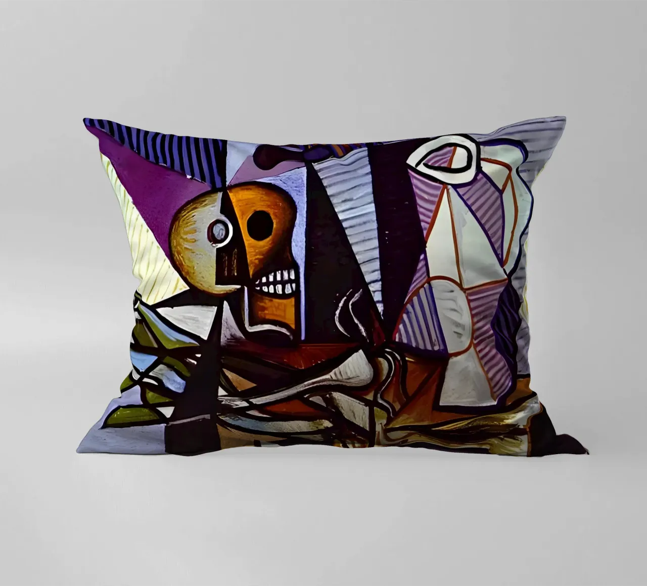Picasso Skull and Pitcher Cubist Still Life decorative cushion by homdeco