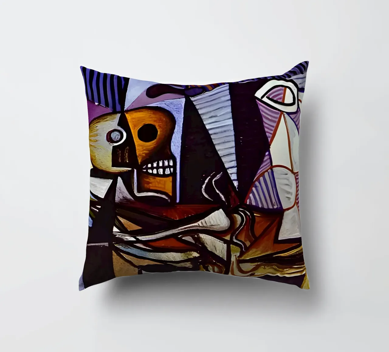 Picasso Skull and Pitcher Cubist Still Life decorative cushion by homdeco