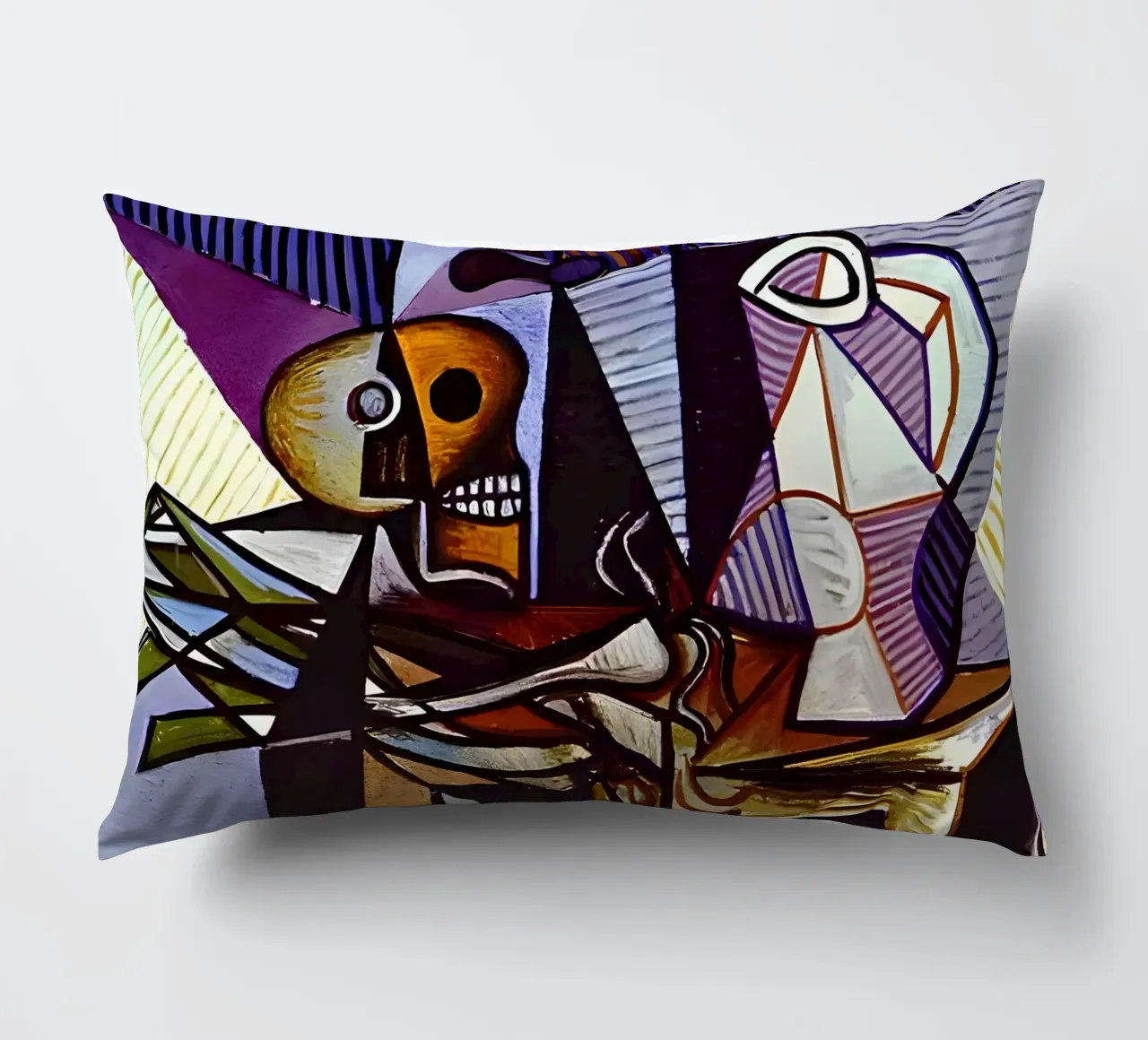Picasso Skull and Pitcher Cubist Still Life decorative cushion by homdeco