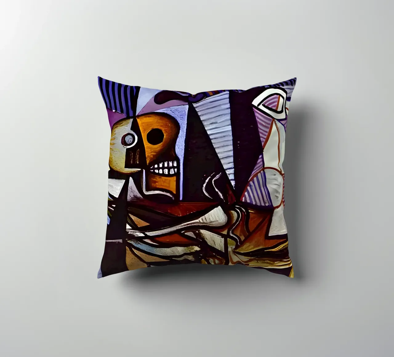 Picasso Skull and Pitcher Cubist Still Life decorative cushion by homdeco