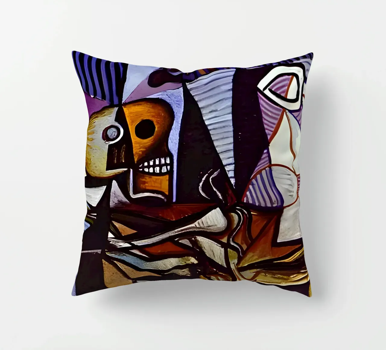 Picasso Skull and Pitcher Cubist Still Life decorative cushion by homdeco