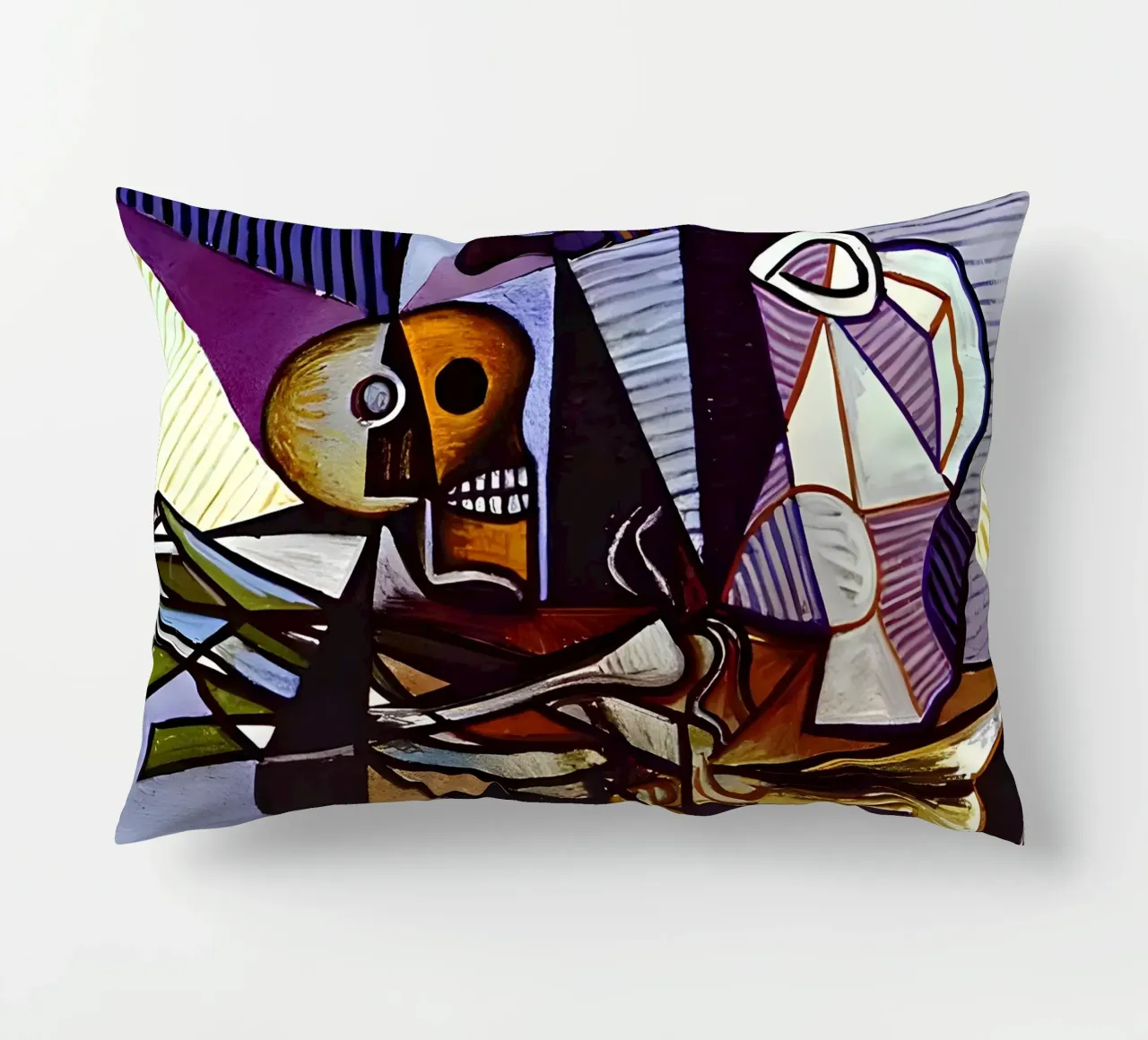 Picasso Skull and Pitcher Cubist Still Life decorative cushion by homdeco