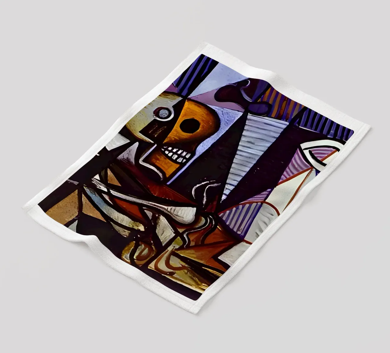 Picasso Skull and Pitcher Cubist Still Life fleece blanket by homdeco