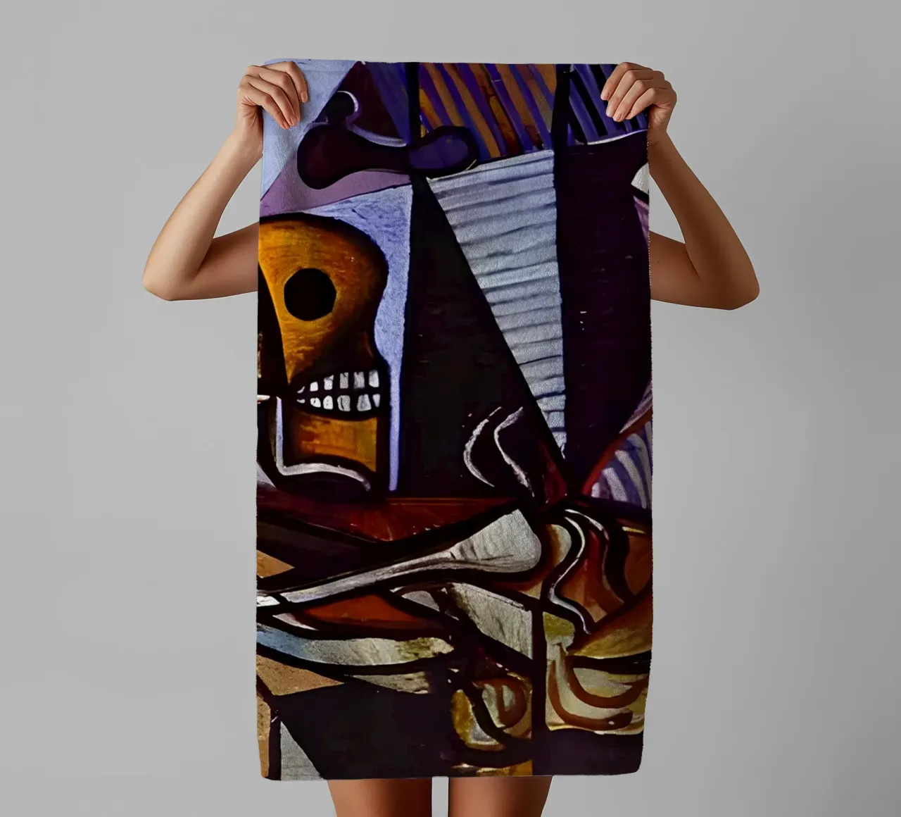 Picasso Skull and Pitcher Cubist Still Life towel by homdeco