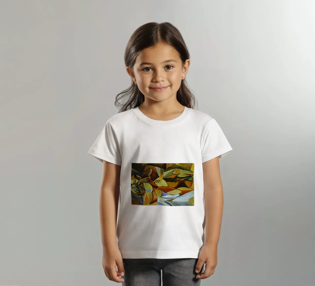 Picasso Reclining Nude Cubist Abstract Figure kids t-shirt by homdeco