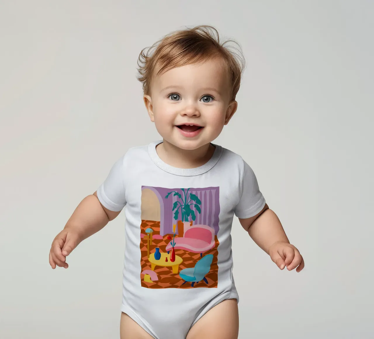 Riposo botanico chic body neonato maniche corte da Veil Maya