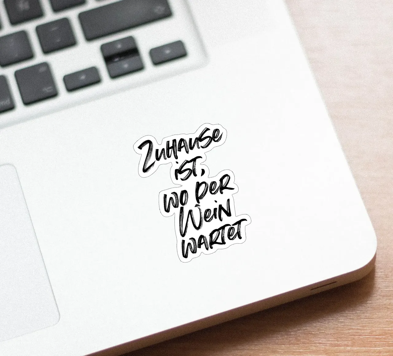 Zuhause ist, wo der Wein wartet | minimalistic design adesivo da just typo
