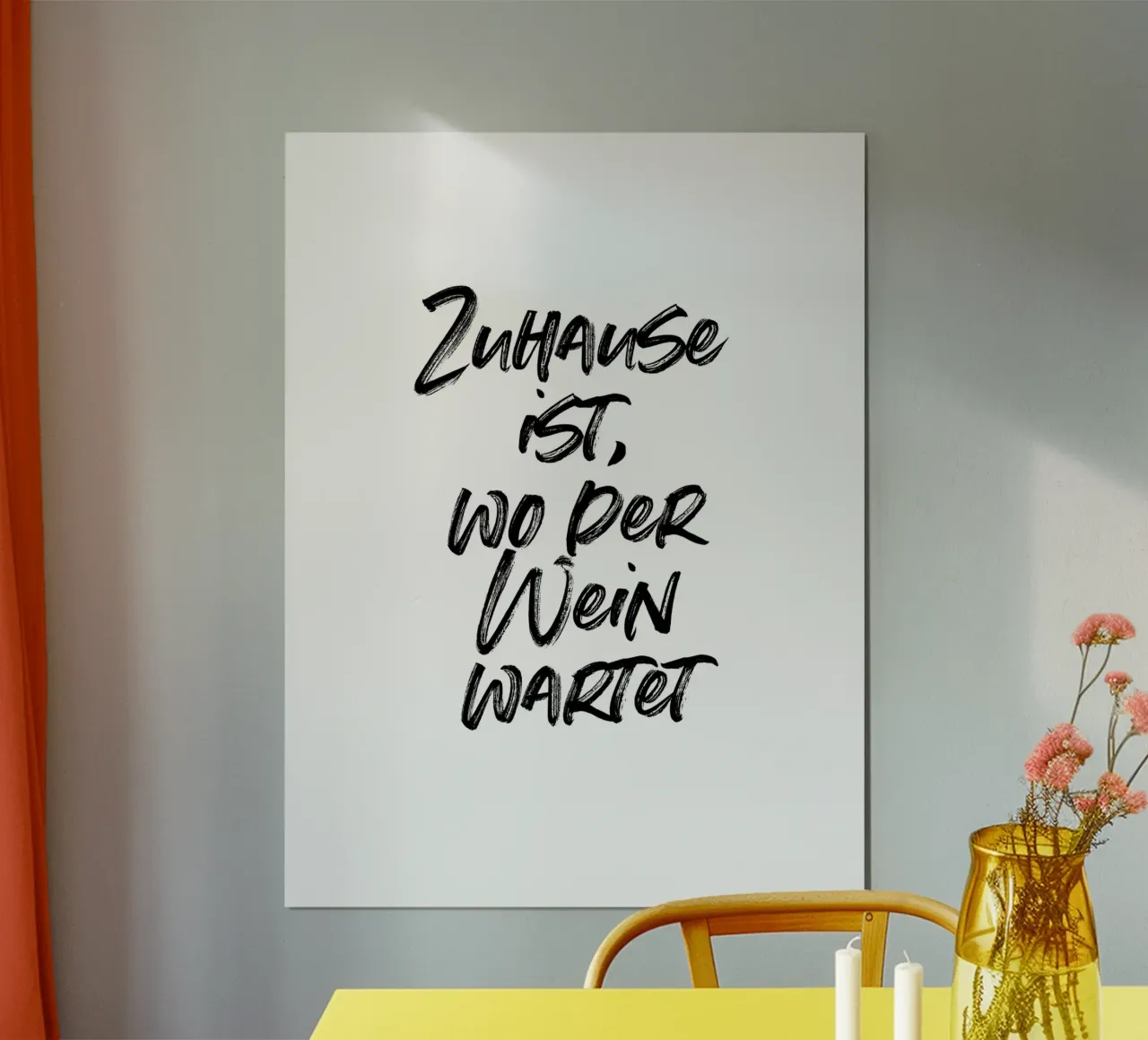 Zuhause ist, wo der Wein wartet | minimalistic design carta hahnemühle da just typo
