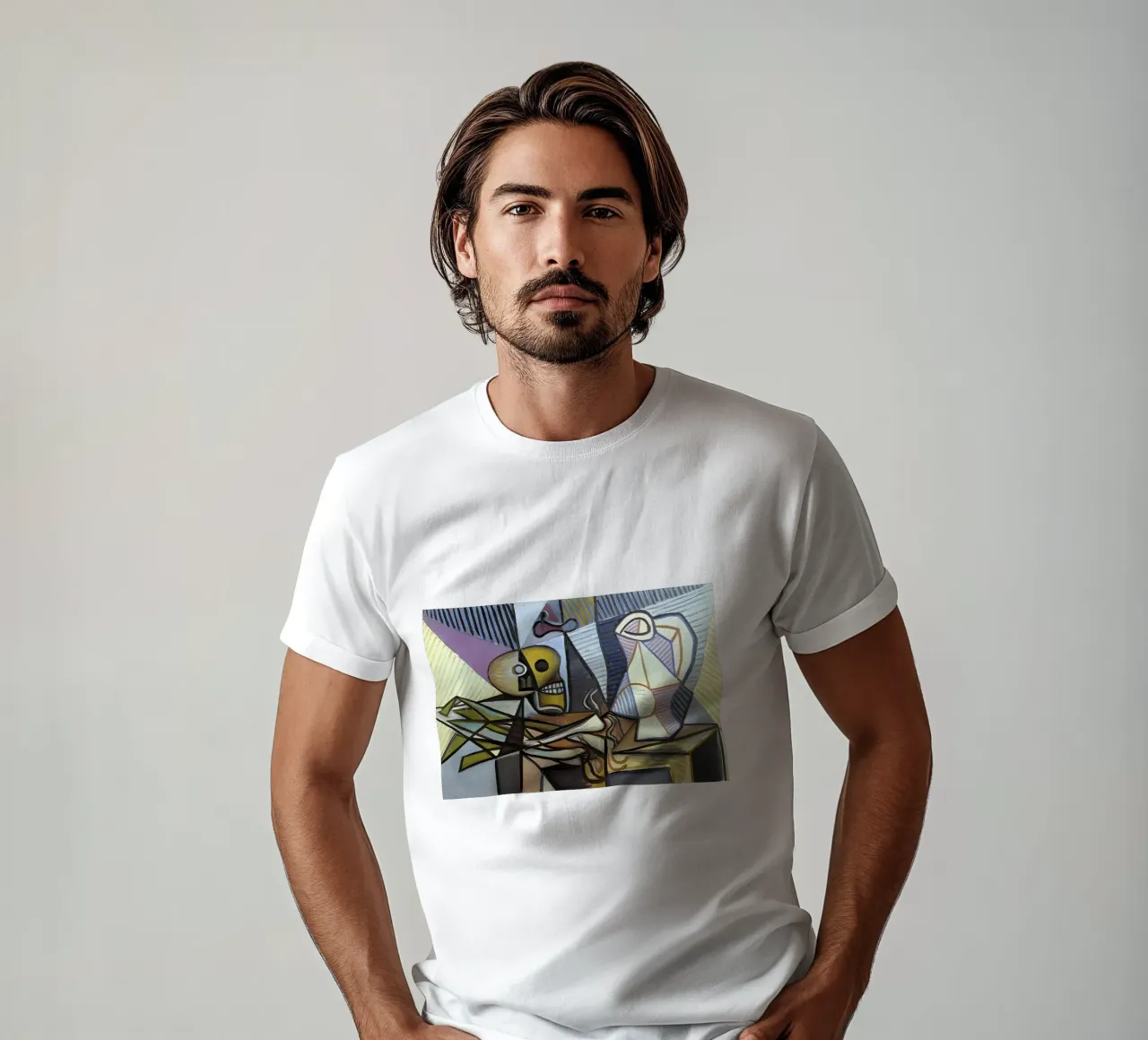 Picasso Skull and Pitcher Cubist Still Life t-shirt by homdeco
