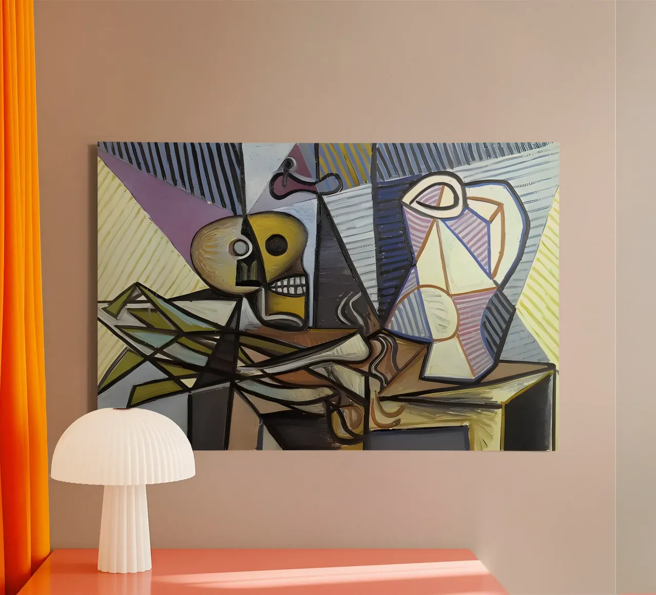 Picasso Crâne et pichet Nature morte cubiste toile de homdeco