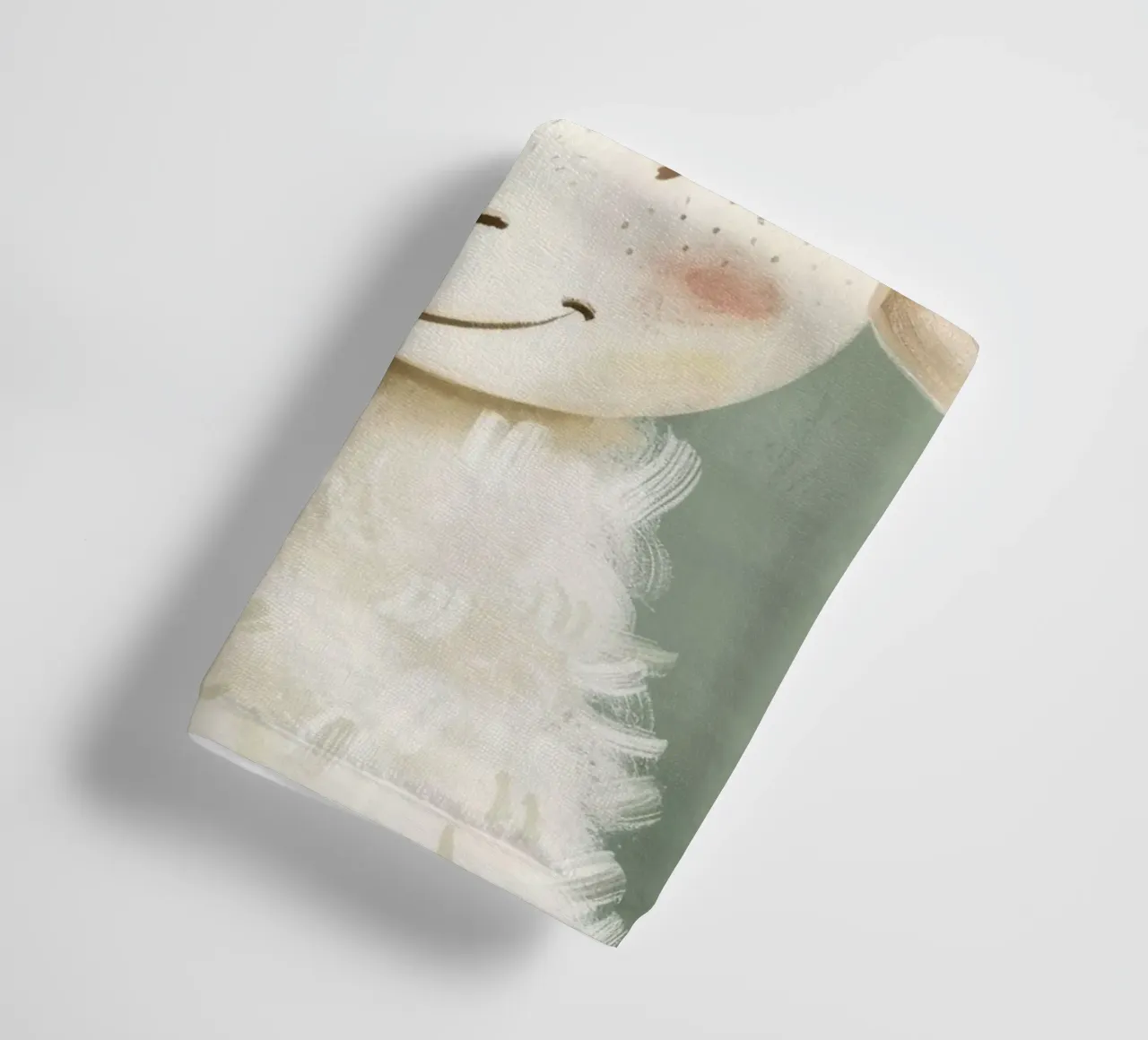 Cute cartoon sheep smiling with fluffy wool towel by DesignDoodle
