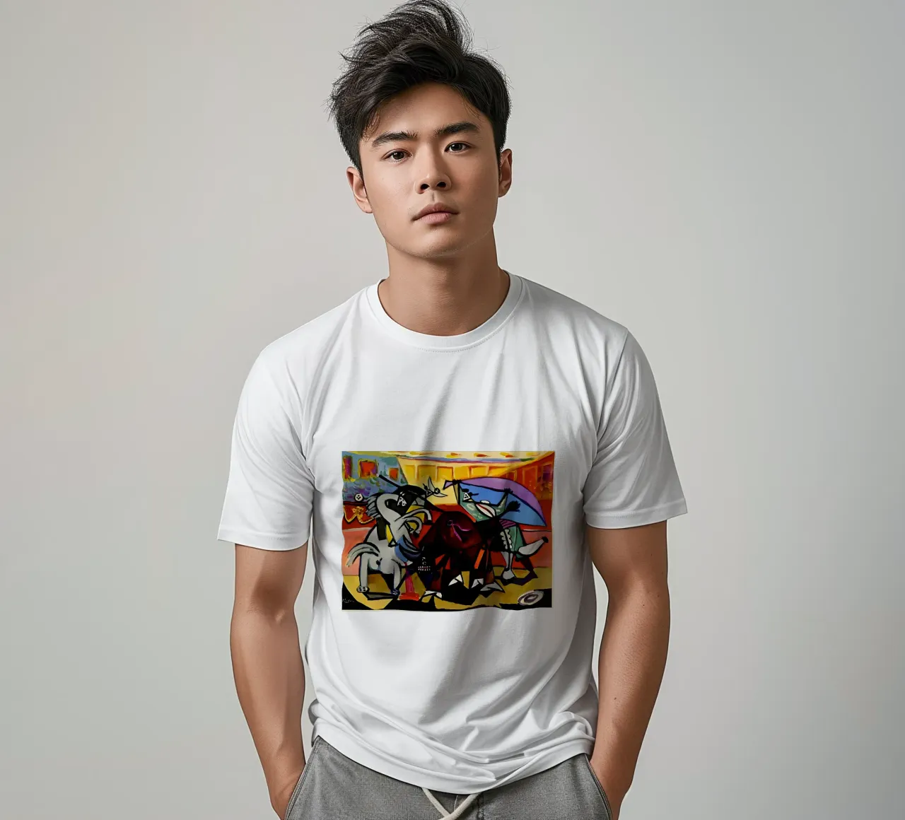 Picasso Scena di corrida Matador cubista dinamico t-shirt da homdeco