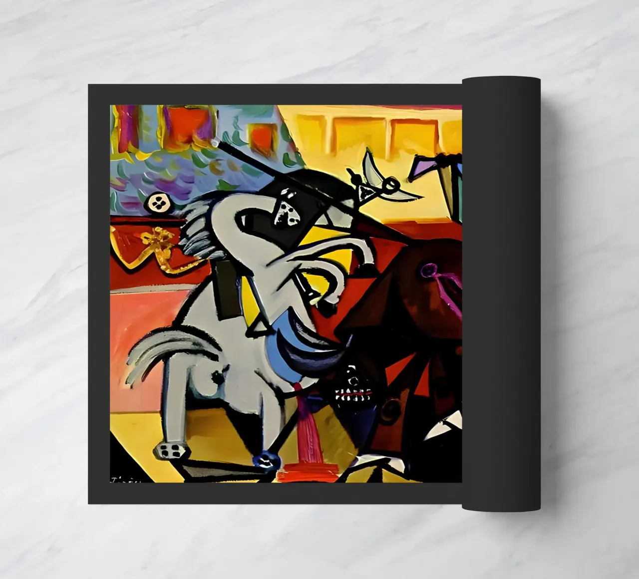 Picasso Scena di corrida Matador cubista dinamico zerbino da homdeco