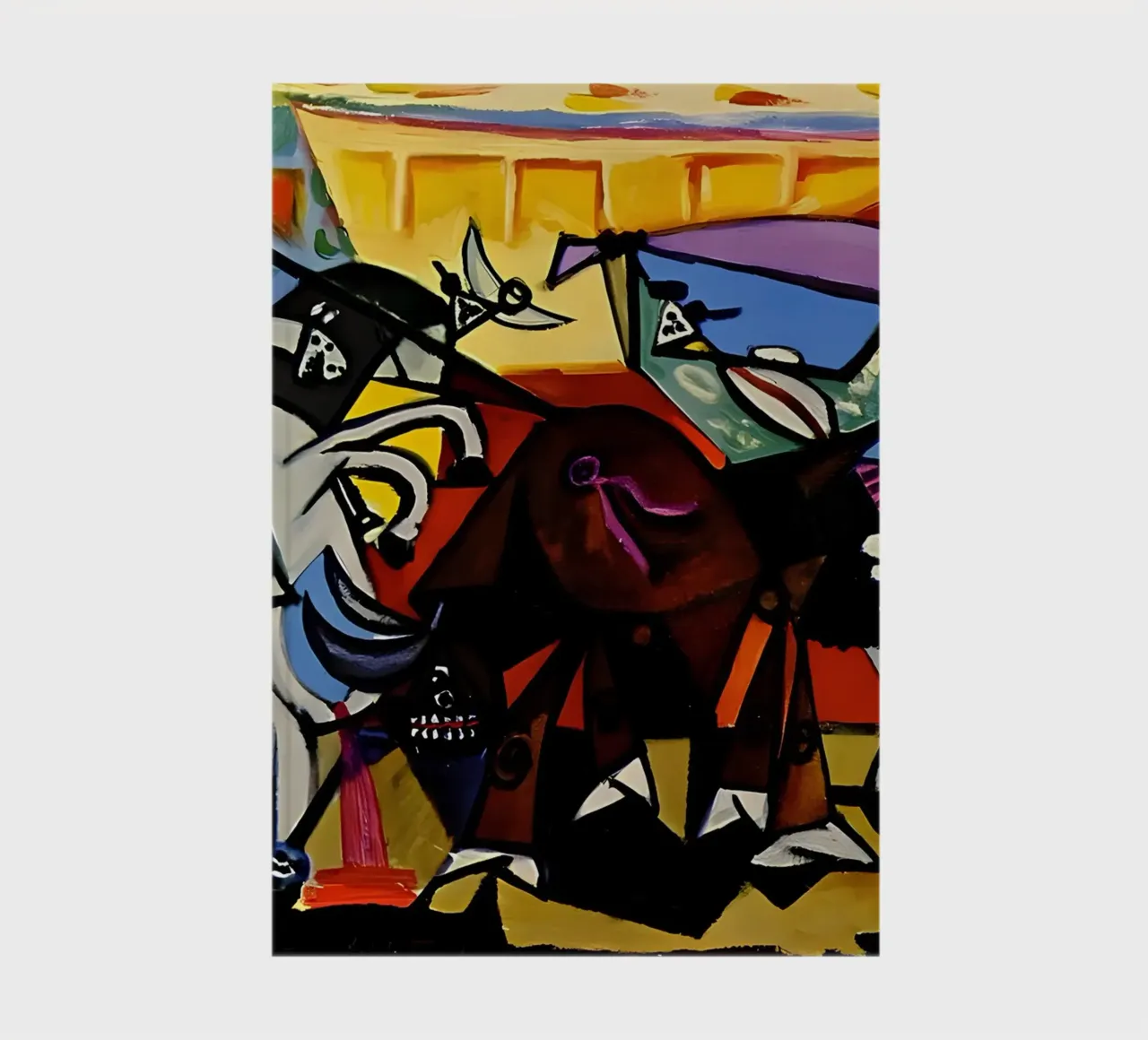 Picasso Bullfight Scene Dynamic Cubist Matador notebook by homdeco