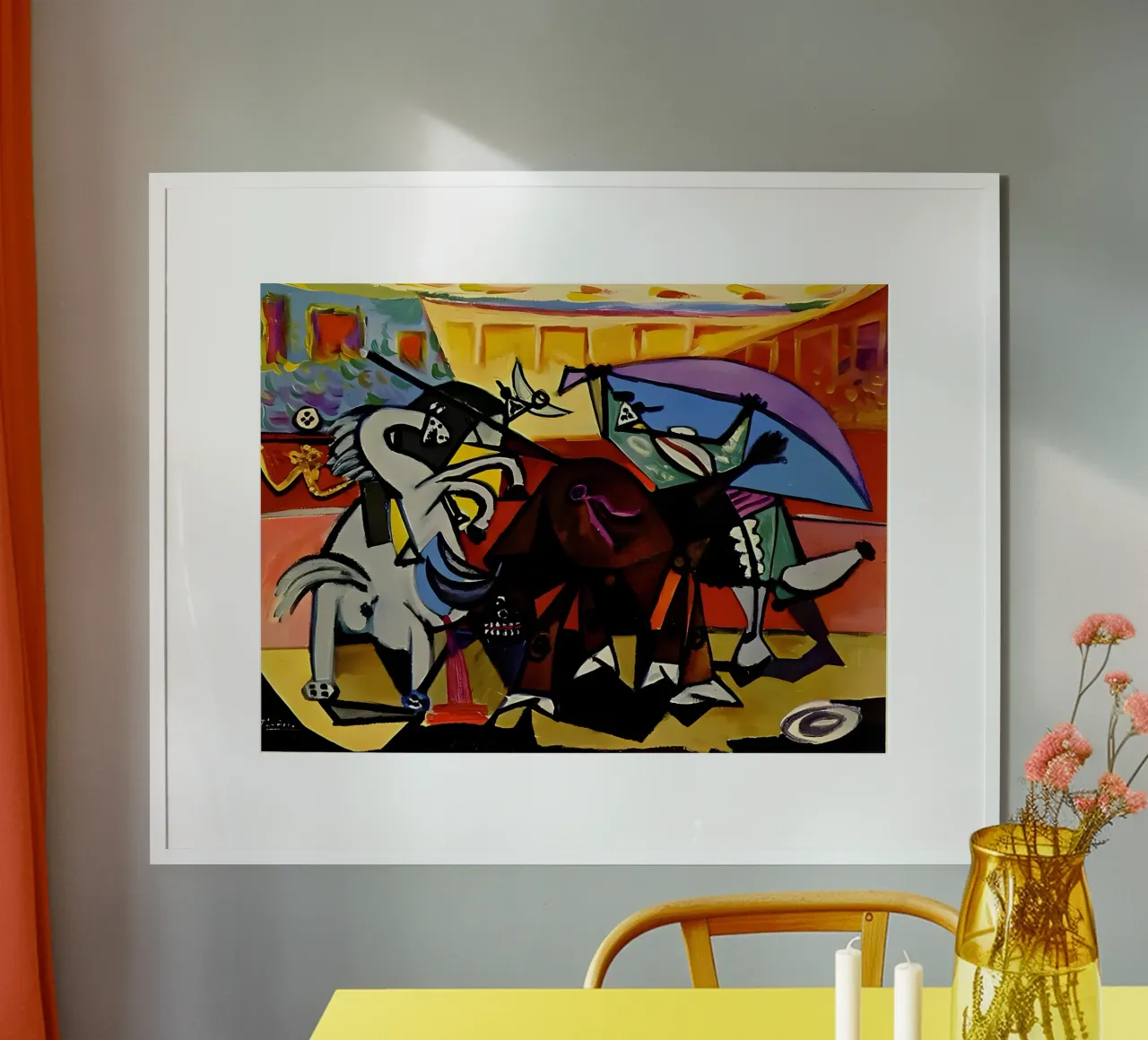 Picasso Scena di corrida Matador cubista dinamico carta hahnemühle da homdeco