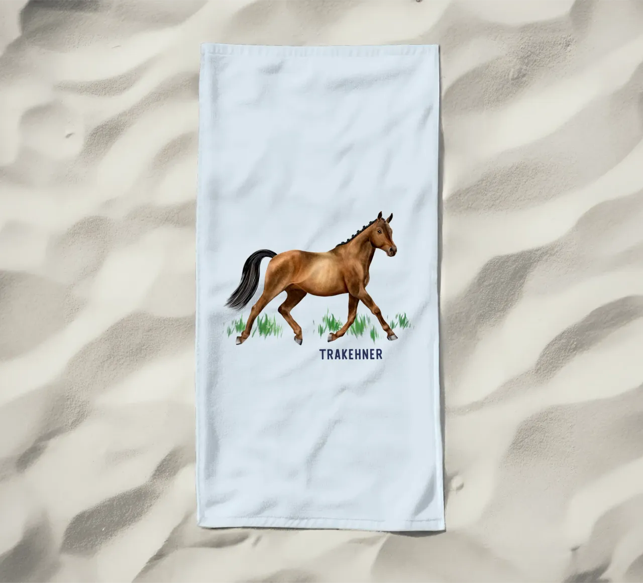 Trakehner beach towel by Moonlit Illustrations