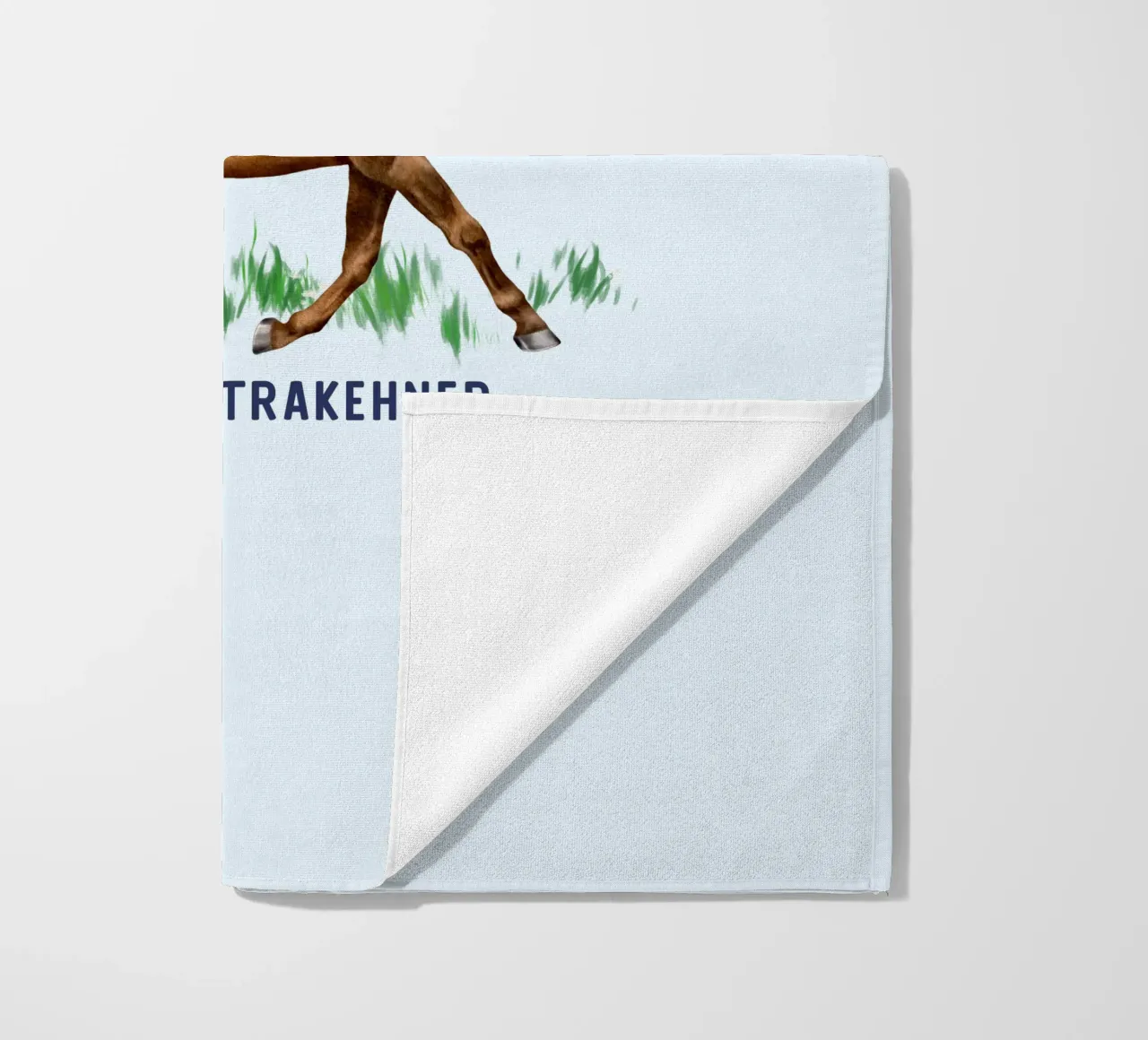 Trakehner beach towel by Moonlit Illustrations