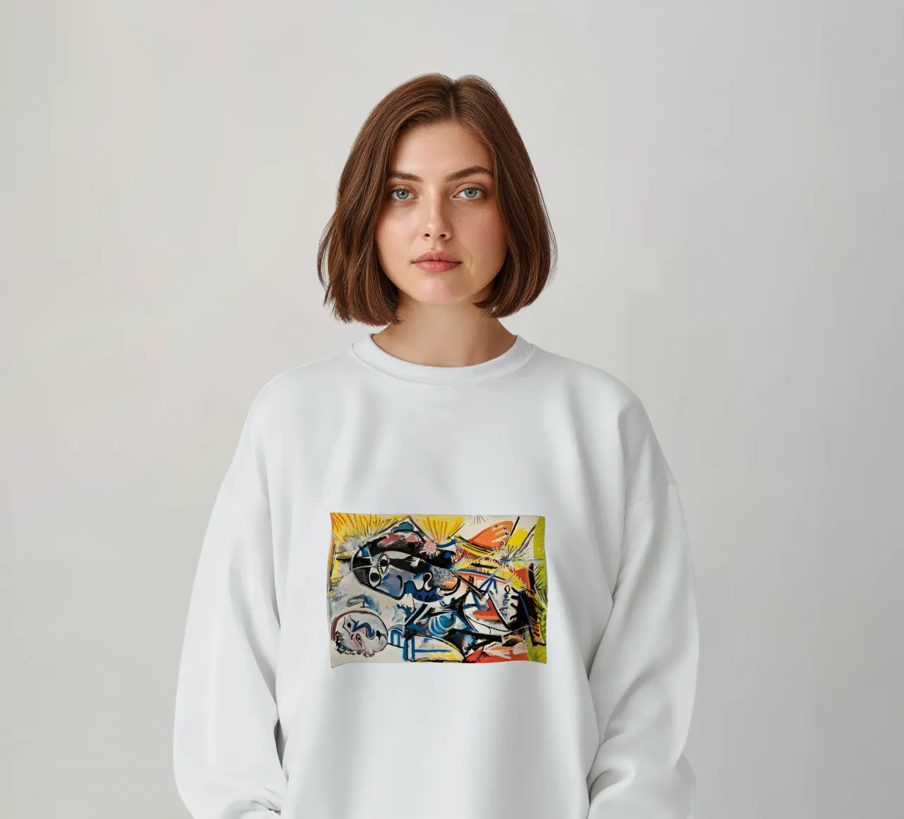 Abstract Expressionist Dynamic Forms Colorful Chaos sweatshirt by homdeco