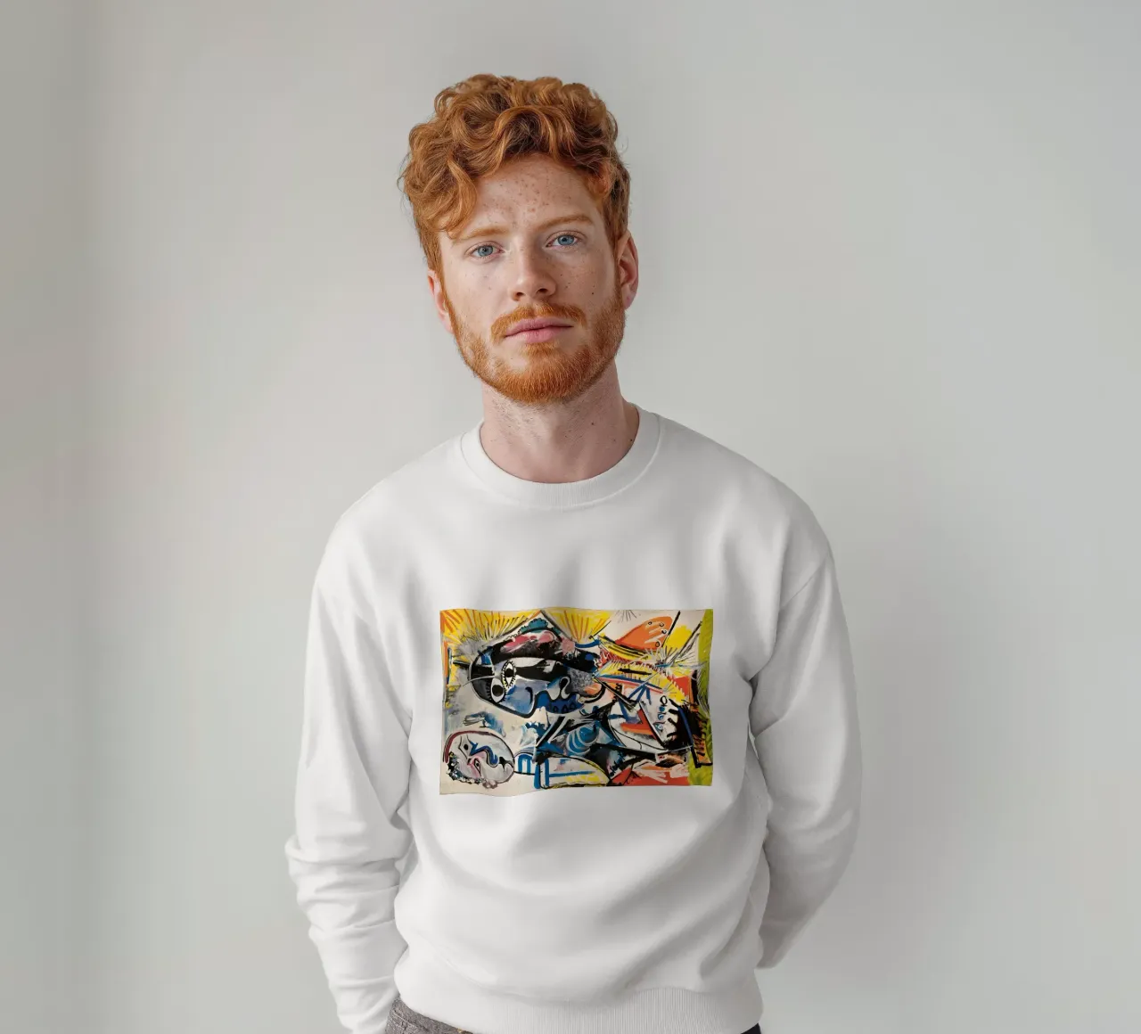Abstract Expressionist Dynamic Forms Colorful Chaos sweatshirt by homdeco