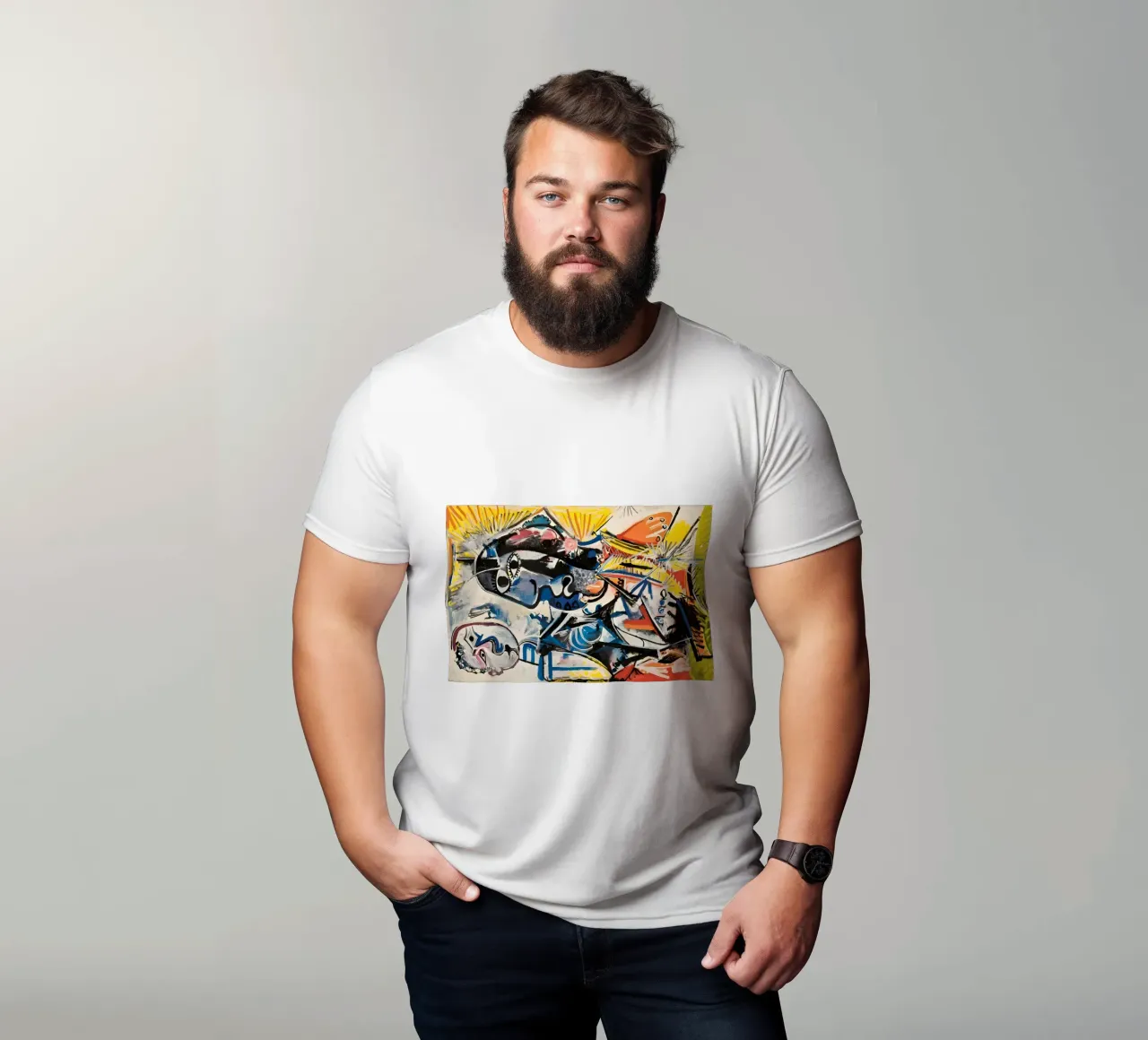 Abstract Expressionist Dynamic Forms Colorful Chaos t-shirt by homdeco