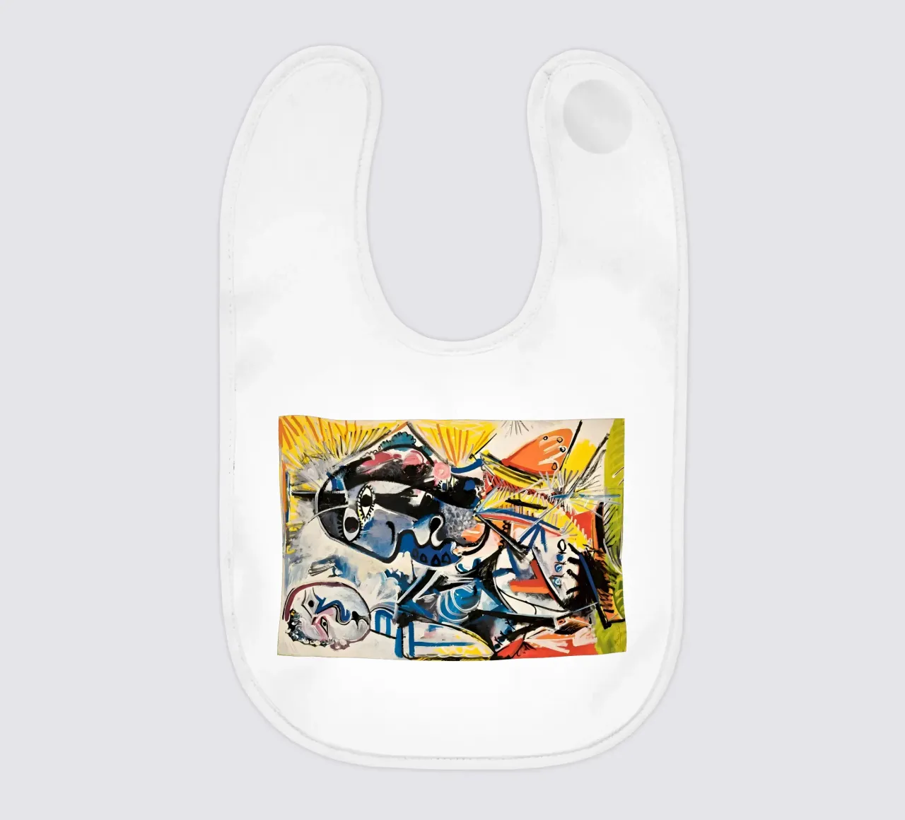 Abstract Expressionist Dynamic Forms Colorful Chaos baby bib by homdeco