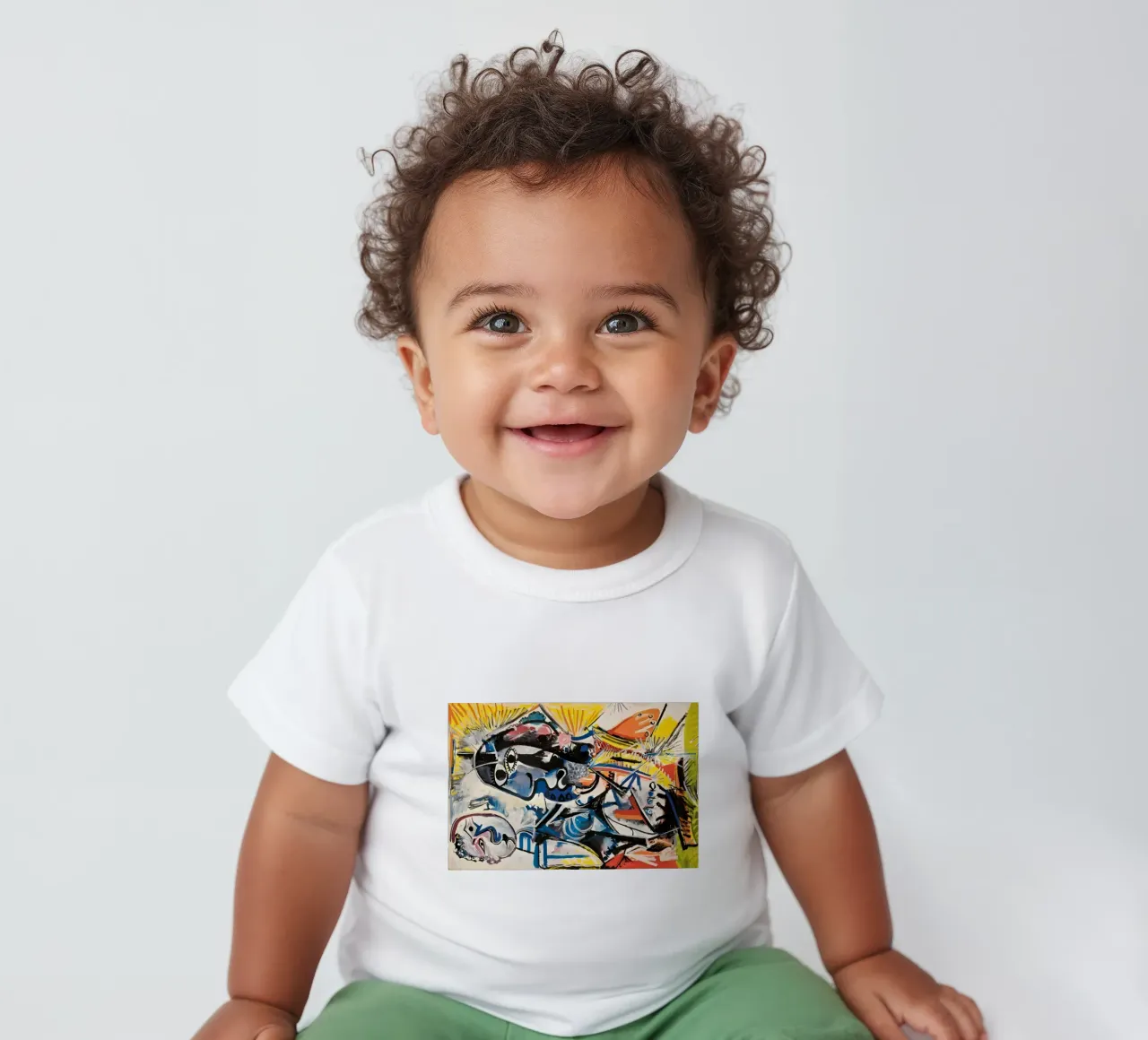 Abstract Expressionist Dynamic Forms Colorful Chaos baby t-shirt by homdeco