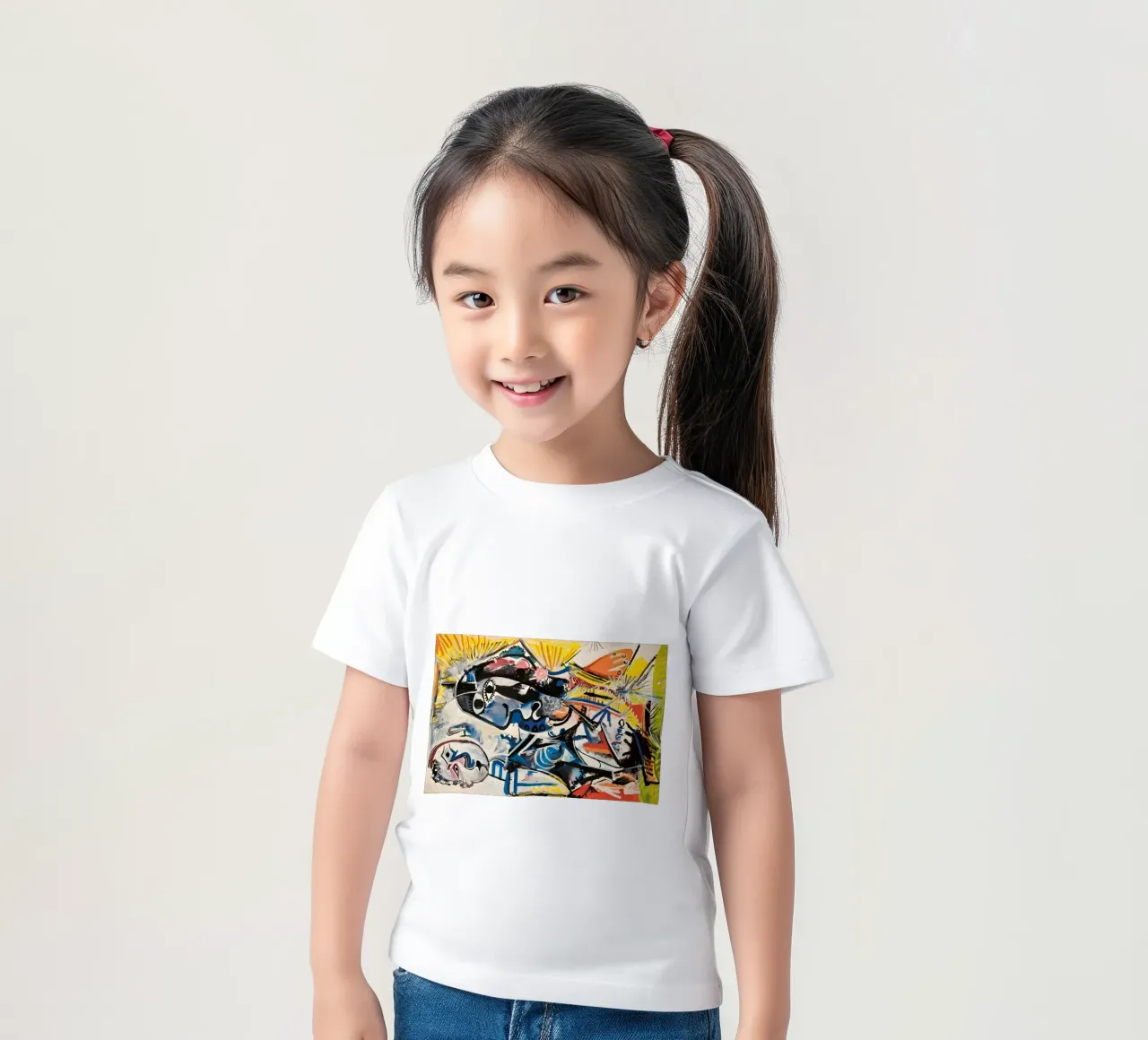 Abstract Expressionist Dynamic Forms Colorful Chaos kids t-shirt by homdeco