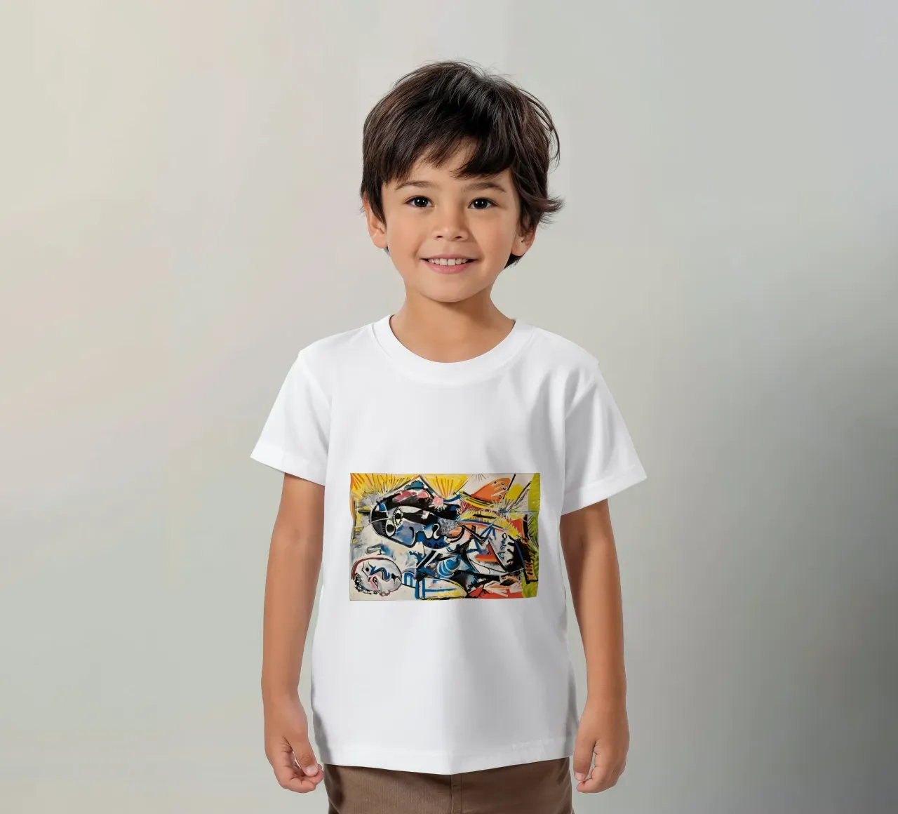 Abstract Expressionist Dynamic Forms Colorful Chaos kids t-shirt by homdeco