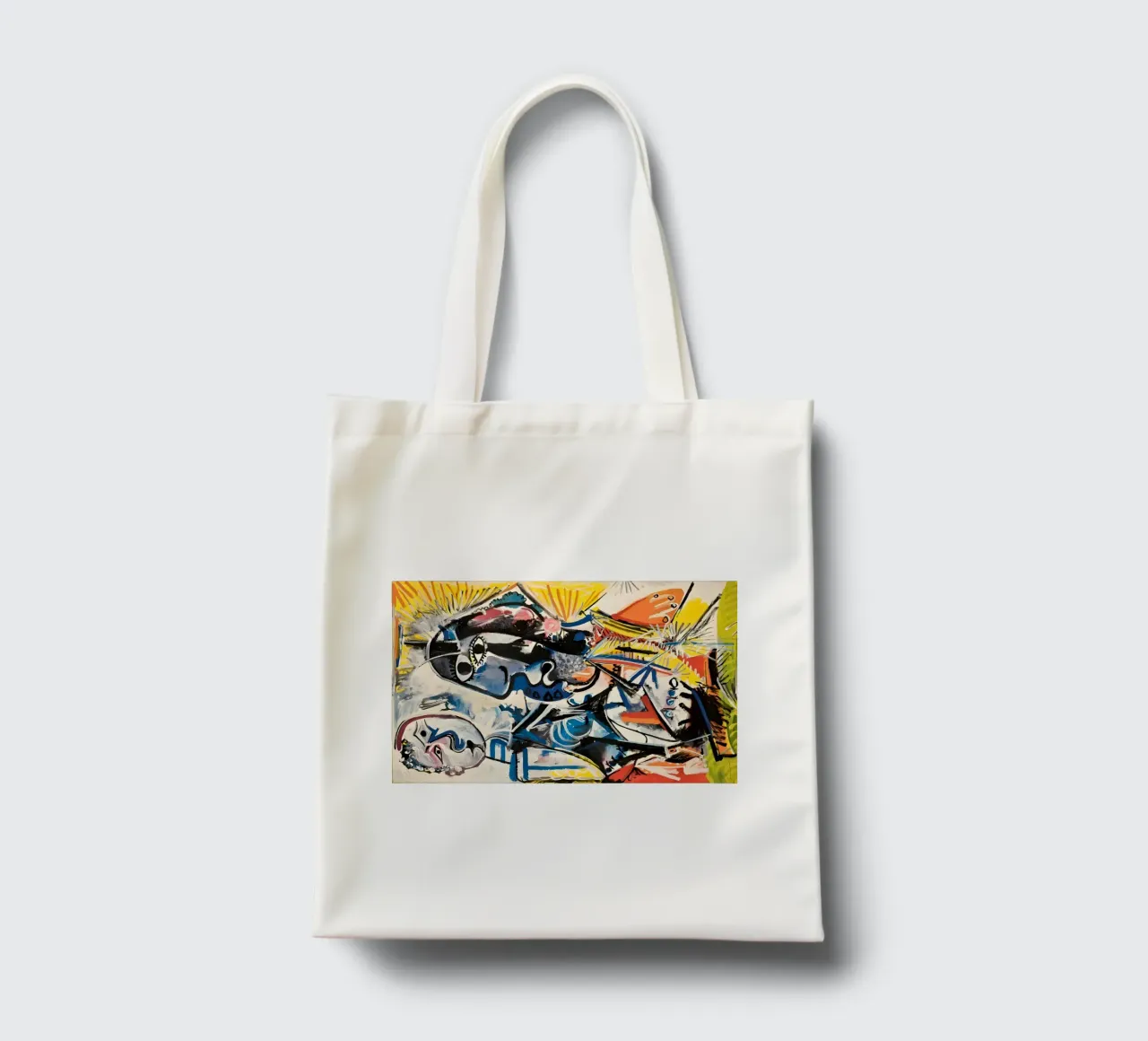 Abstract Expressionist Dynamic Forms Colorful Chaos tote bag by homdeco