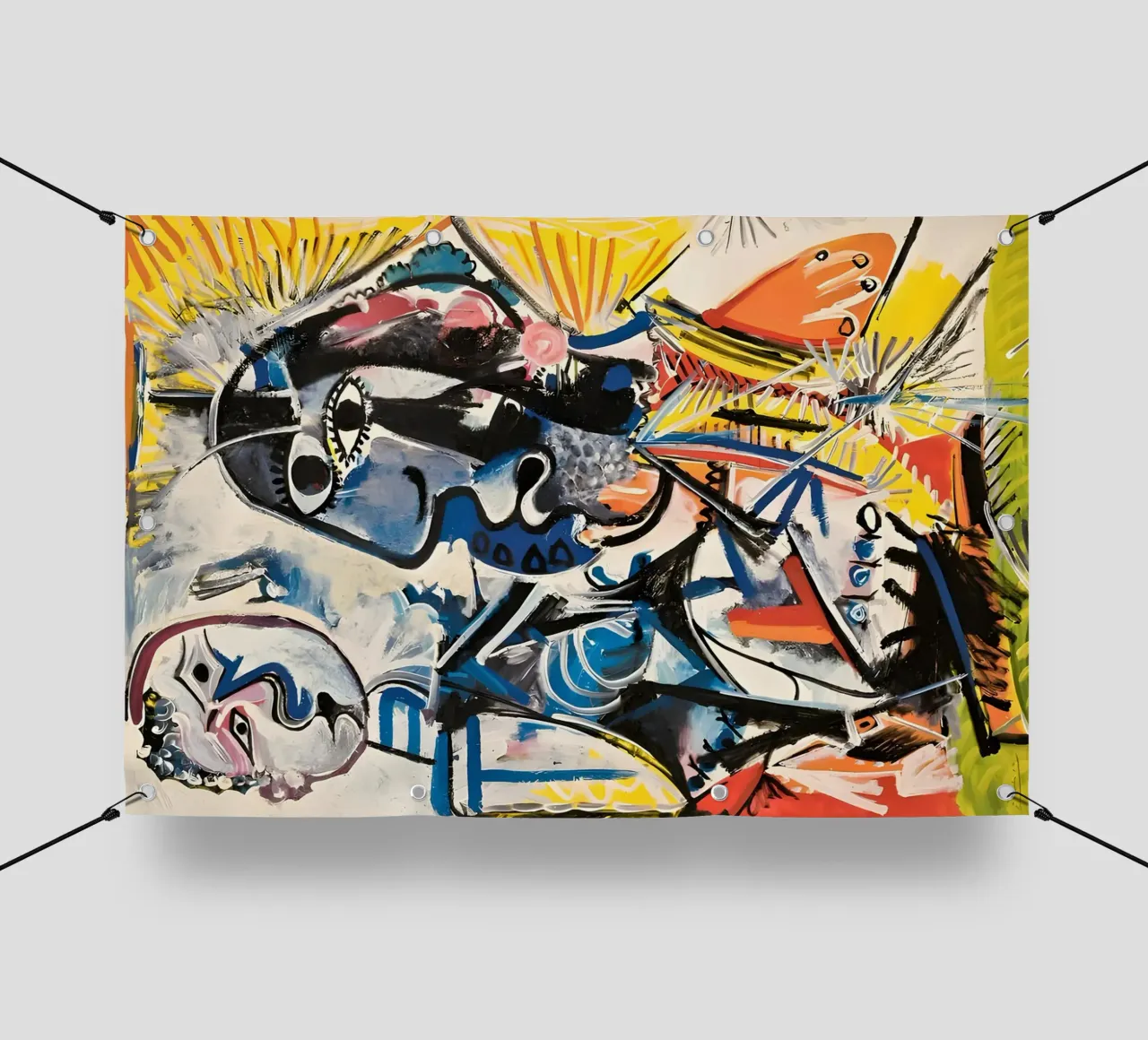 Abstract Expressionist Dynamic Forms Colorful Chaos pvc cover by homdeco