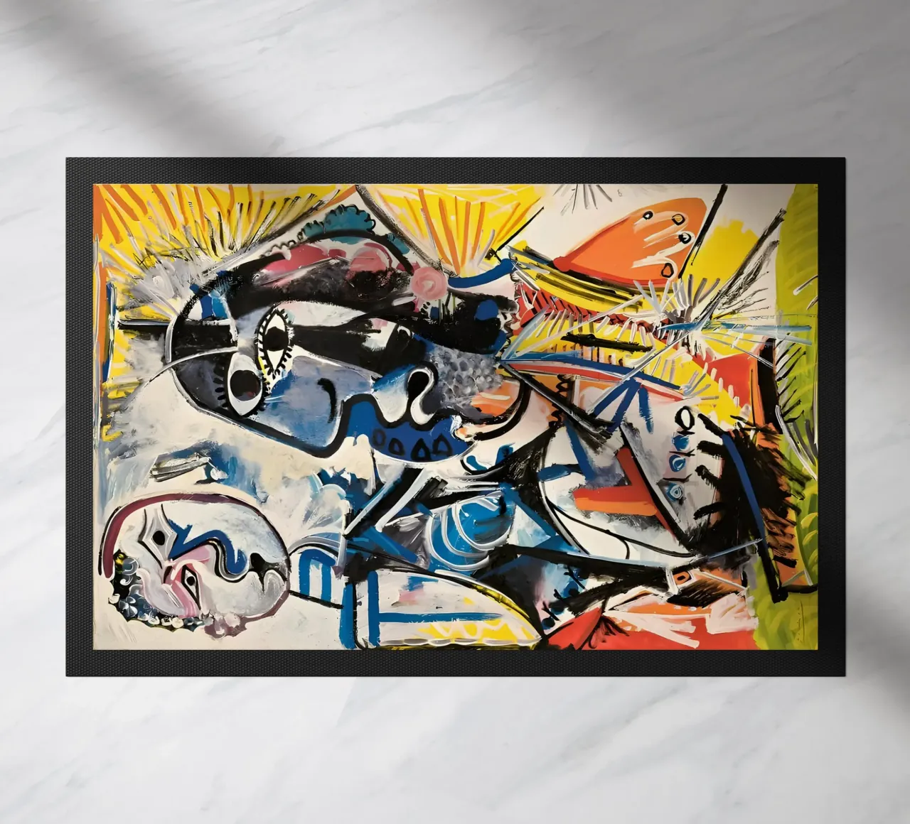 Abstract Expressionist Dynamic Forms Colorful Chaos doormat by homdeco