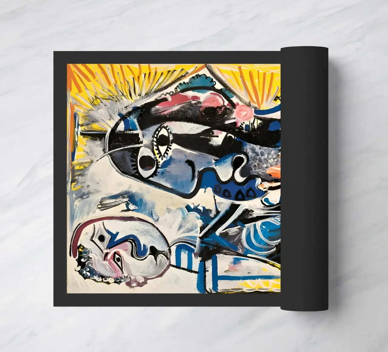 Abstract Expressionist Dynamic Forms Colorful Chaos doormat by homdeco