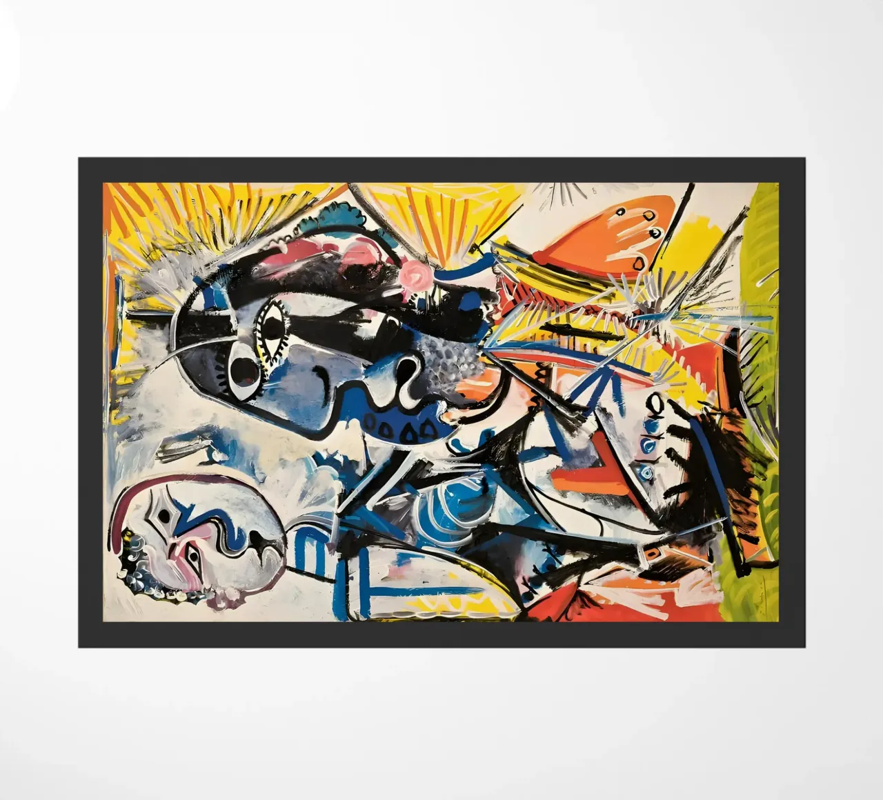 Abstract Expressionist Dynamic Forms Colorful Chaos doormat by homdeco