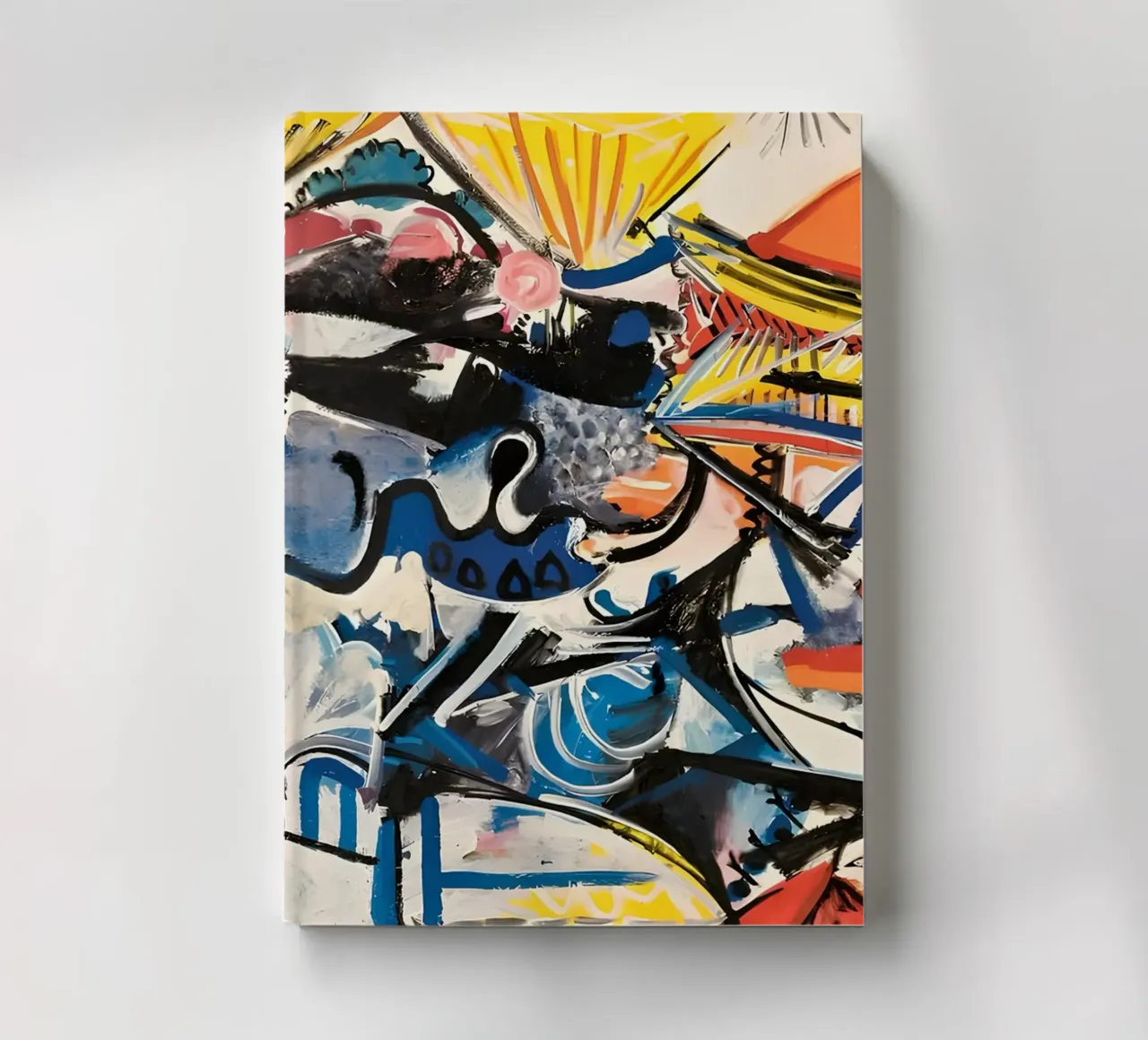 Abstract Expressionist Dynamic Forms Colorful Chaos notebook by homdeco