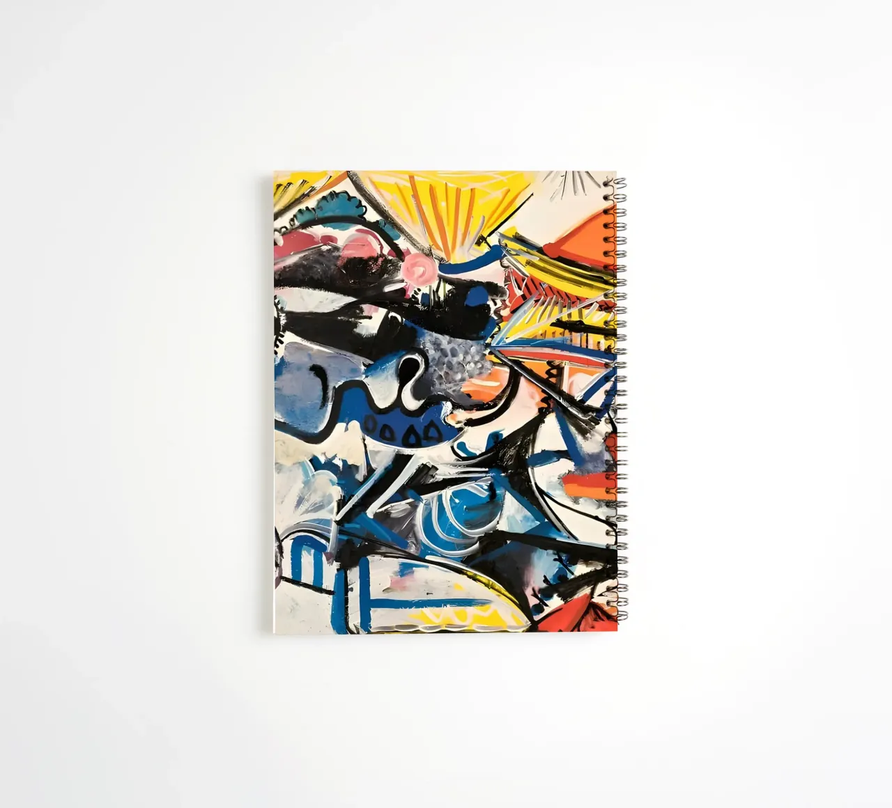 Abstract Expressionist Dynamic Forms Colorful Chaos spiral notebook by homdeco