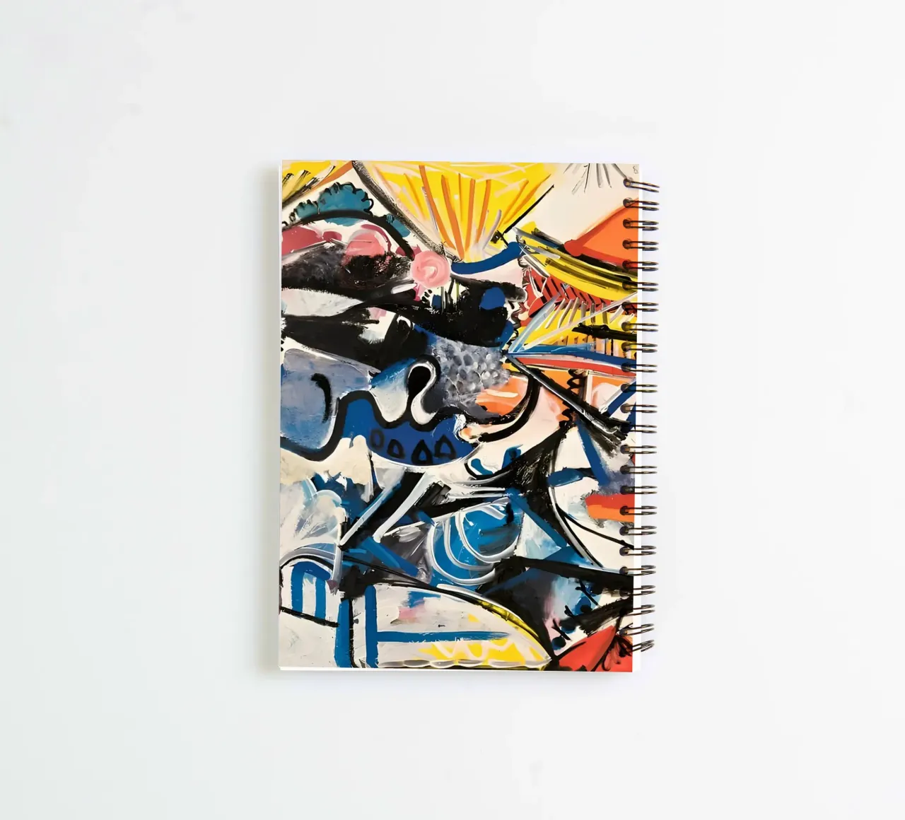 Abstract Expressionist Dynamic Forms Colorful Chaos spiral notebook by homdeco