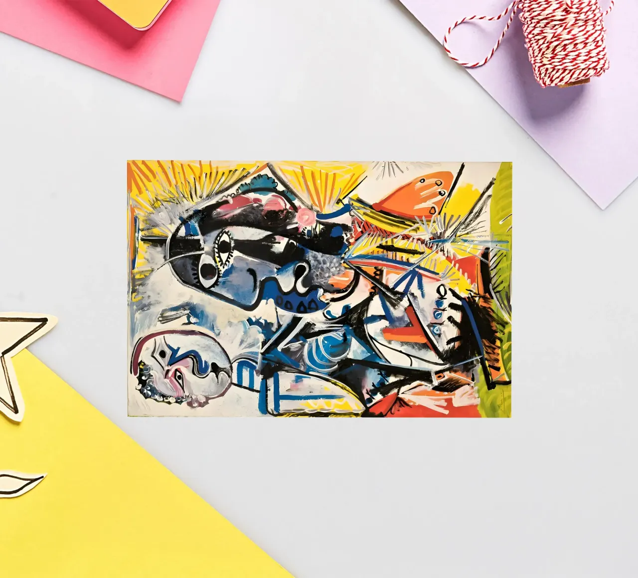 Abstract Expressionist Dynamic Forms Colorful Chaos sticker by homdeco