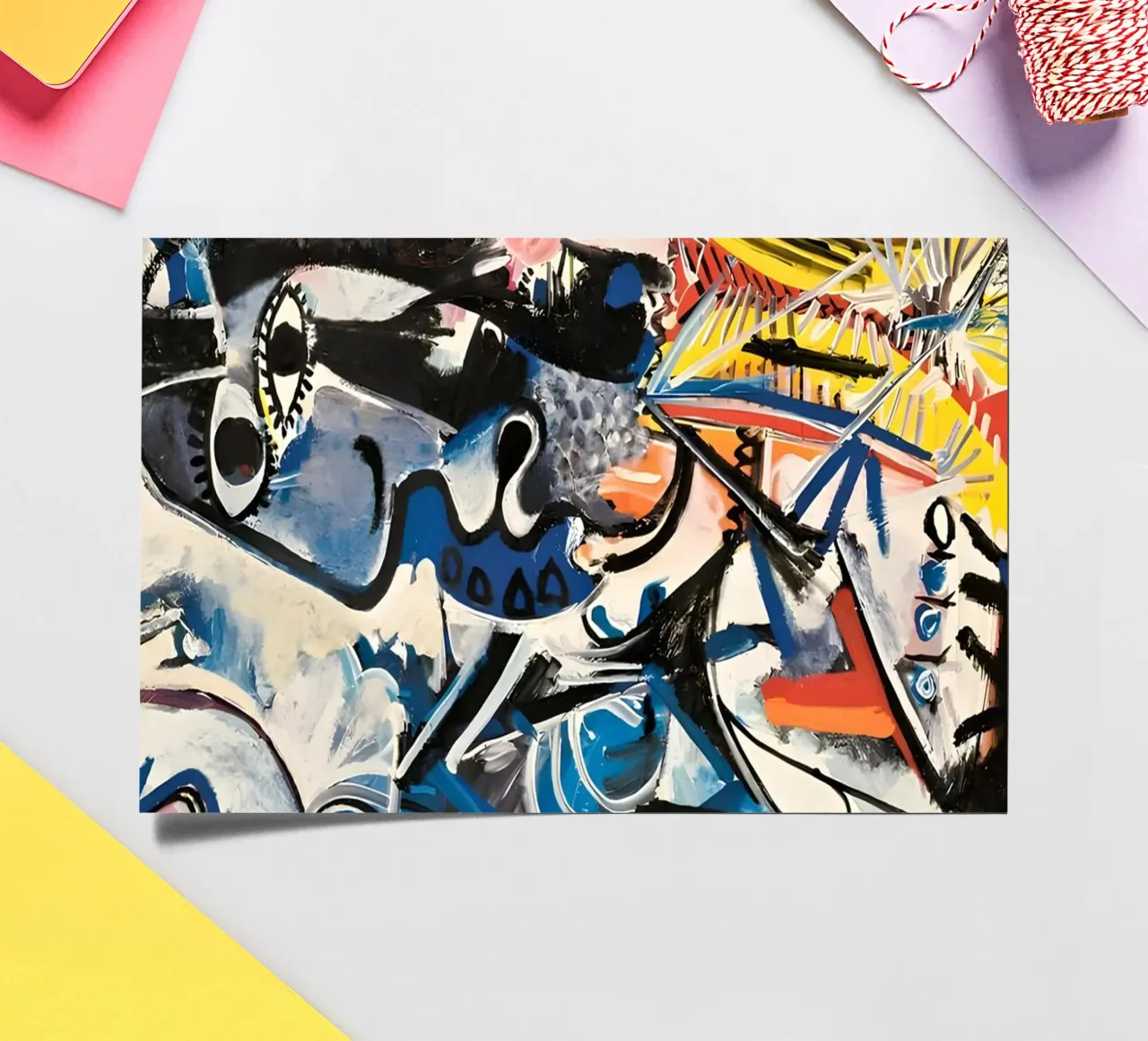 Abstract Expressionist Dynamic Forms Colorful Chaos sticker sheet by homdeco