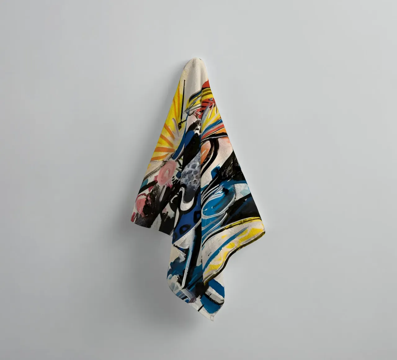 Abstract Expressionist Dynamic Forms Colorful Chaos towel by homdeco