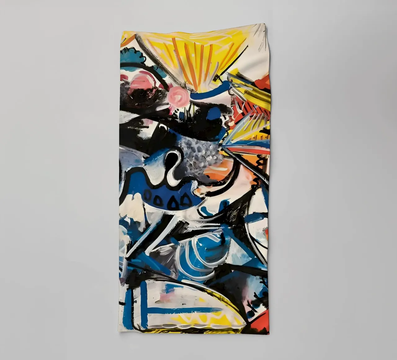 Abstract Expressionist Dynamic Forms Colorful Chaos towel by homdeco