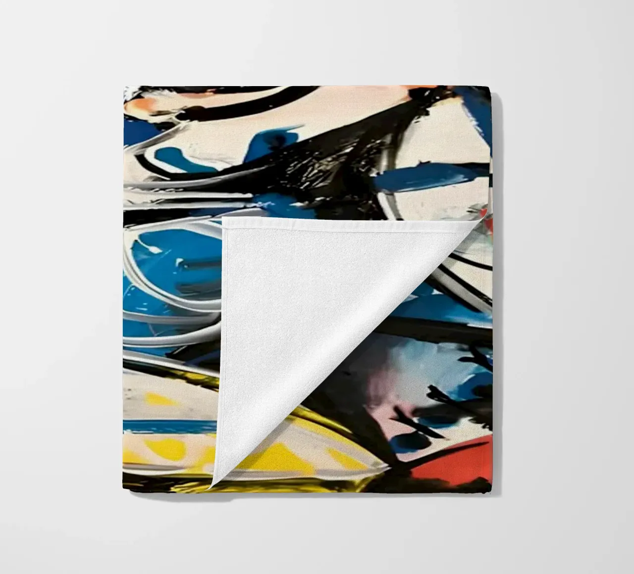 Abstract Expressionist Dynamic Forms Colorful Chaos beach towel by homdeco