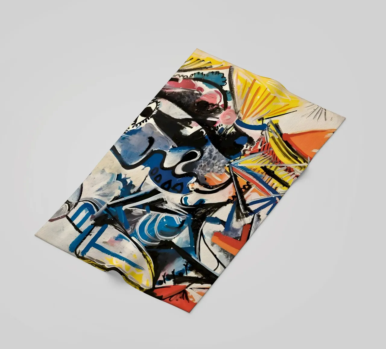 Abstract Expressionist Dynamic Forms Colorful Chaos beach towel by homdeco