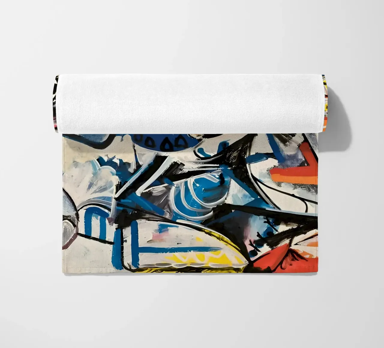 Abstract Expressionist Dynamic Forms Colorful Chaos beach towel by homdeco