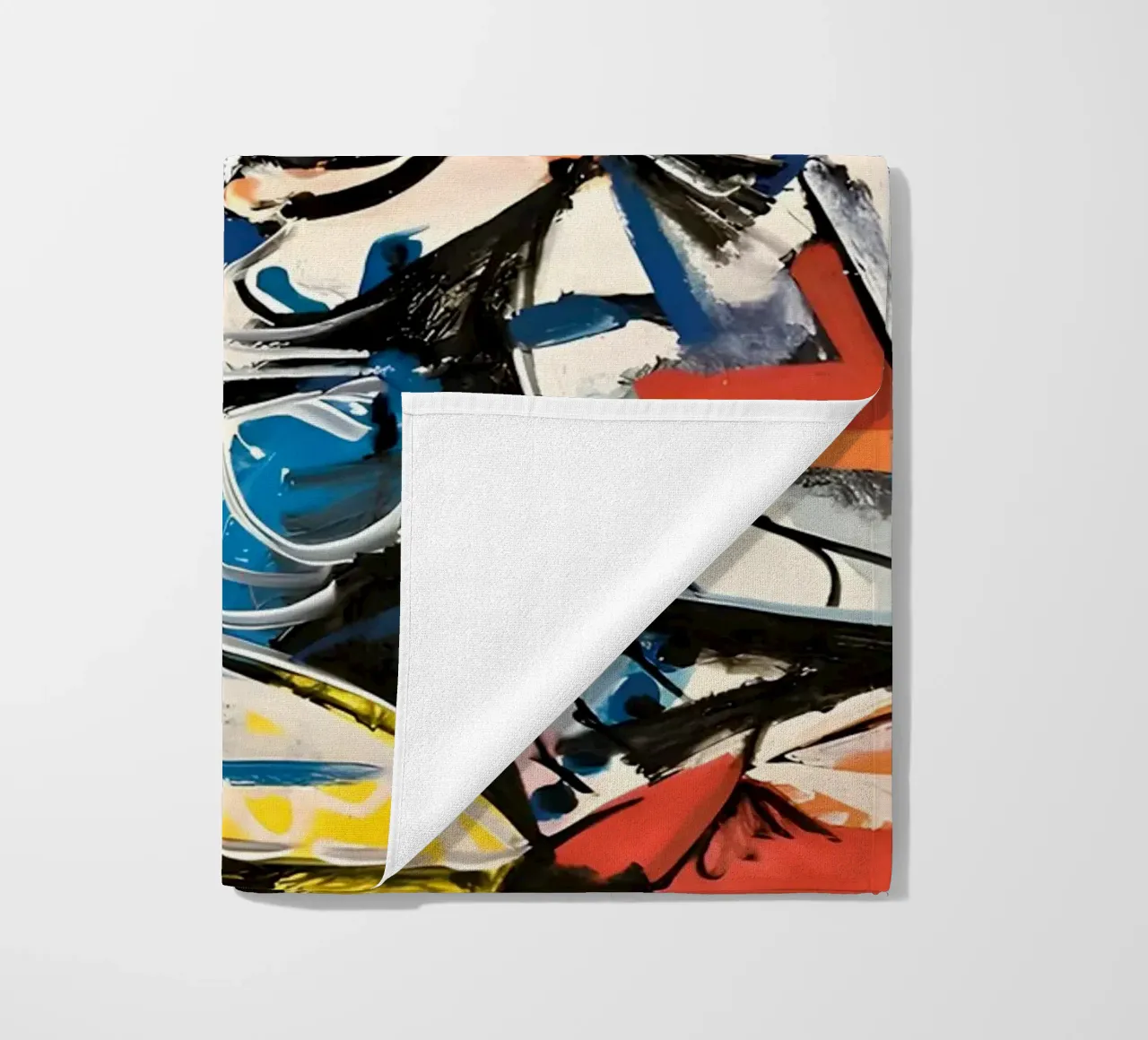 Abstract Expressionist Dynamic Forms Colorful Chaos beach towel by homdeco