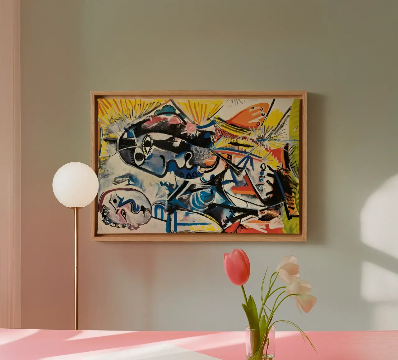 Abstract Expressionist Dynamic Forms Colorful Chaos canvas by homdeco