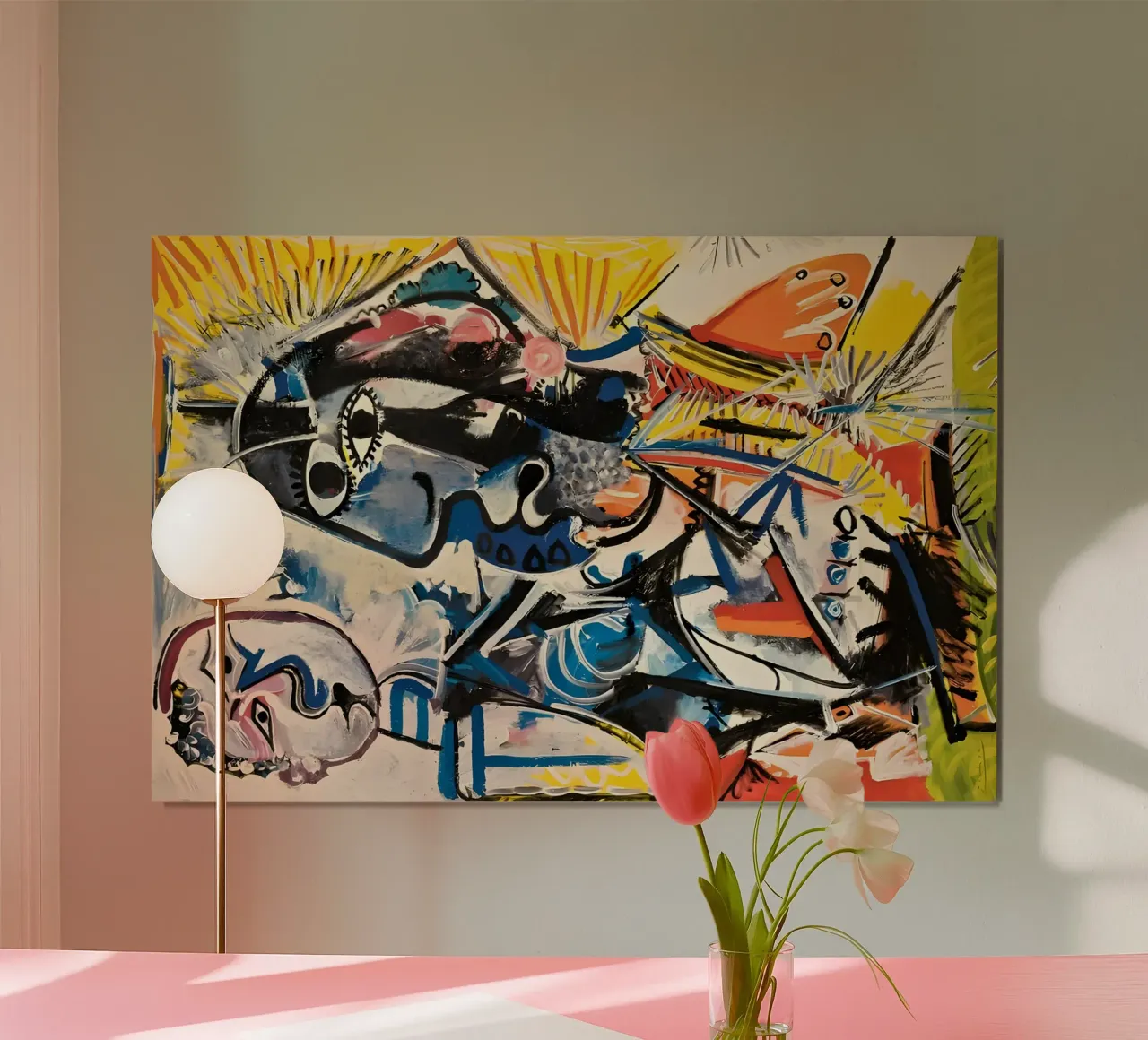 Abstract Expressionist Dynamic Forms Colorful Chaos poster by homdeco