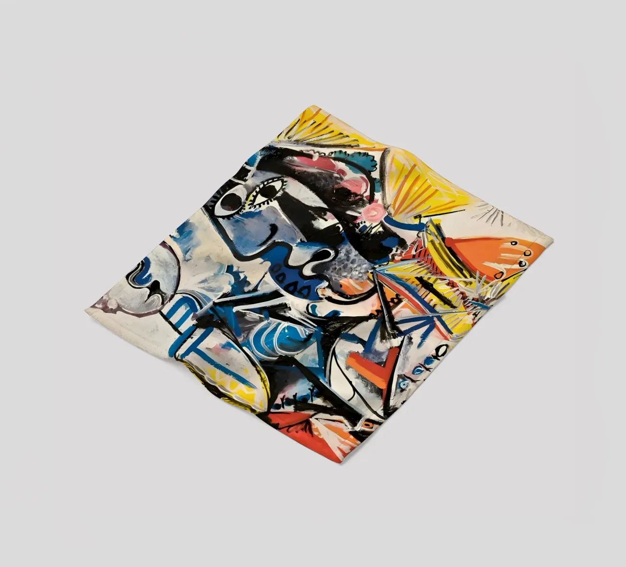 Abstract Expressionist Dynamic Forms Colorful Chaos fleece blanket by homdeco