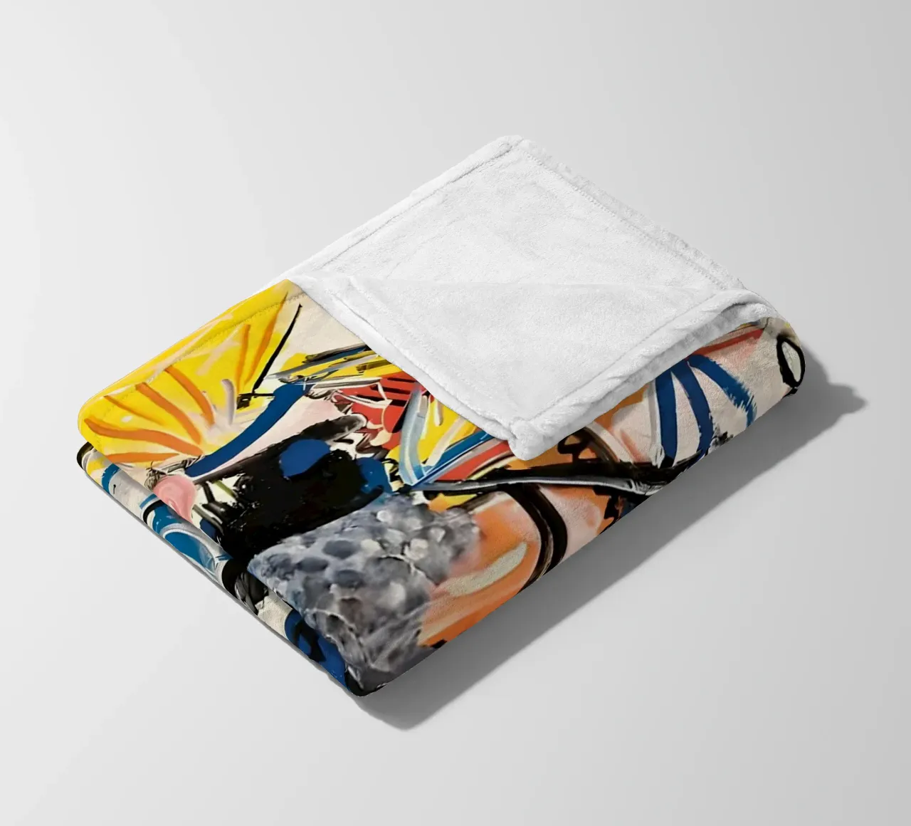 Abstract Expressionist Dynamic Forms Colorful Chaos fleece blanket by homdeco